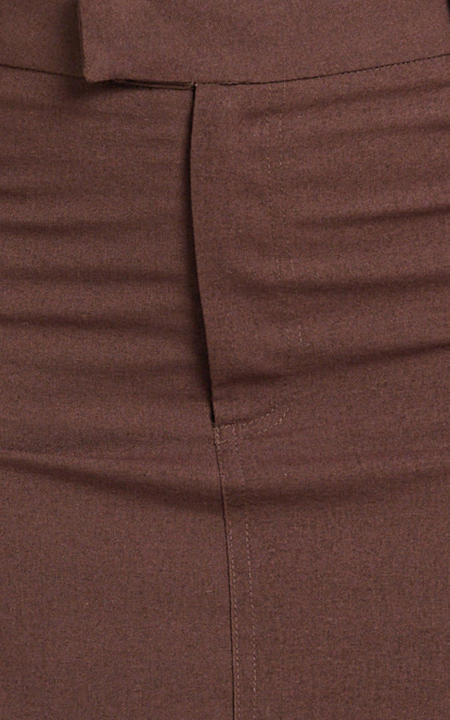 Farrow Mini Skirt - Tailored Linen Skirt in Chocolate
