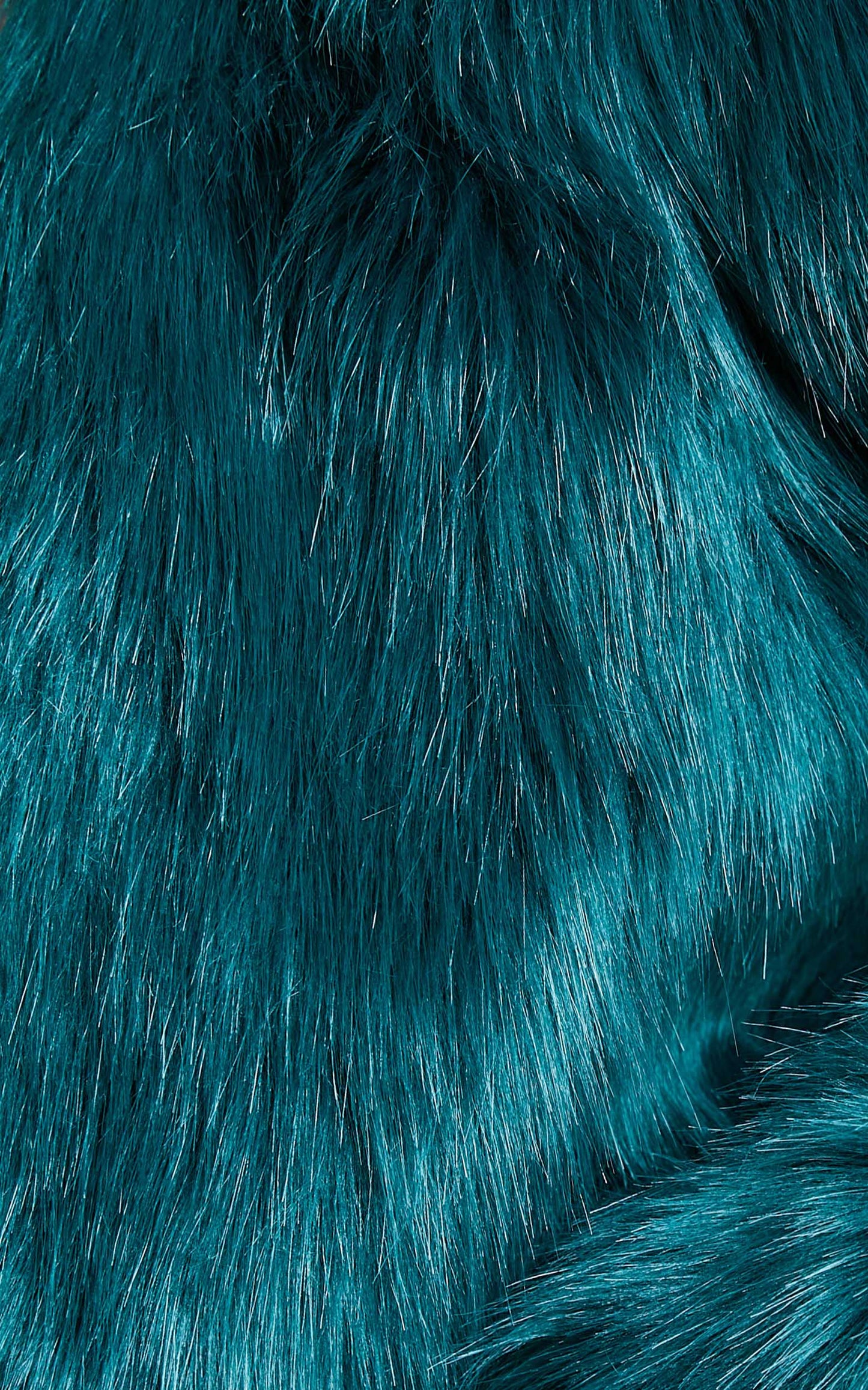 Flavia Cropped Faux Fur Jacket in Emerald