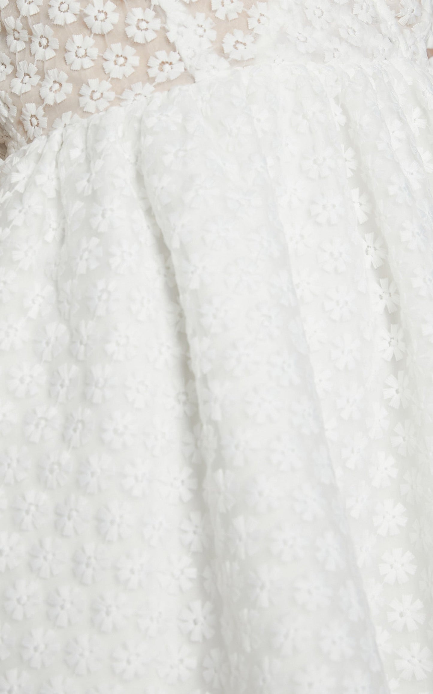 Freya Mini Dress - Puff Sleeve V Neck A Line Dress in White