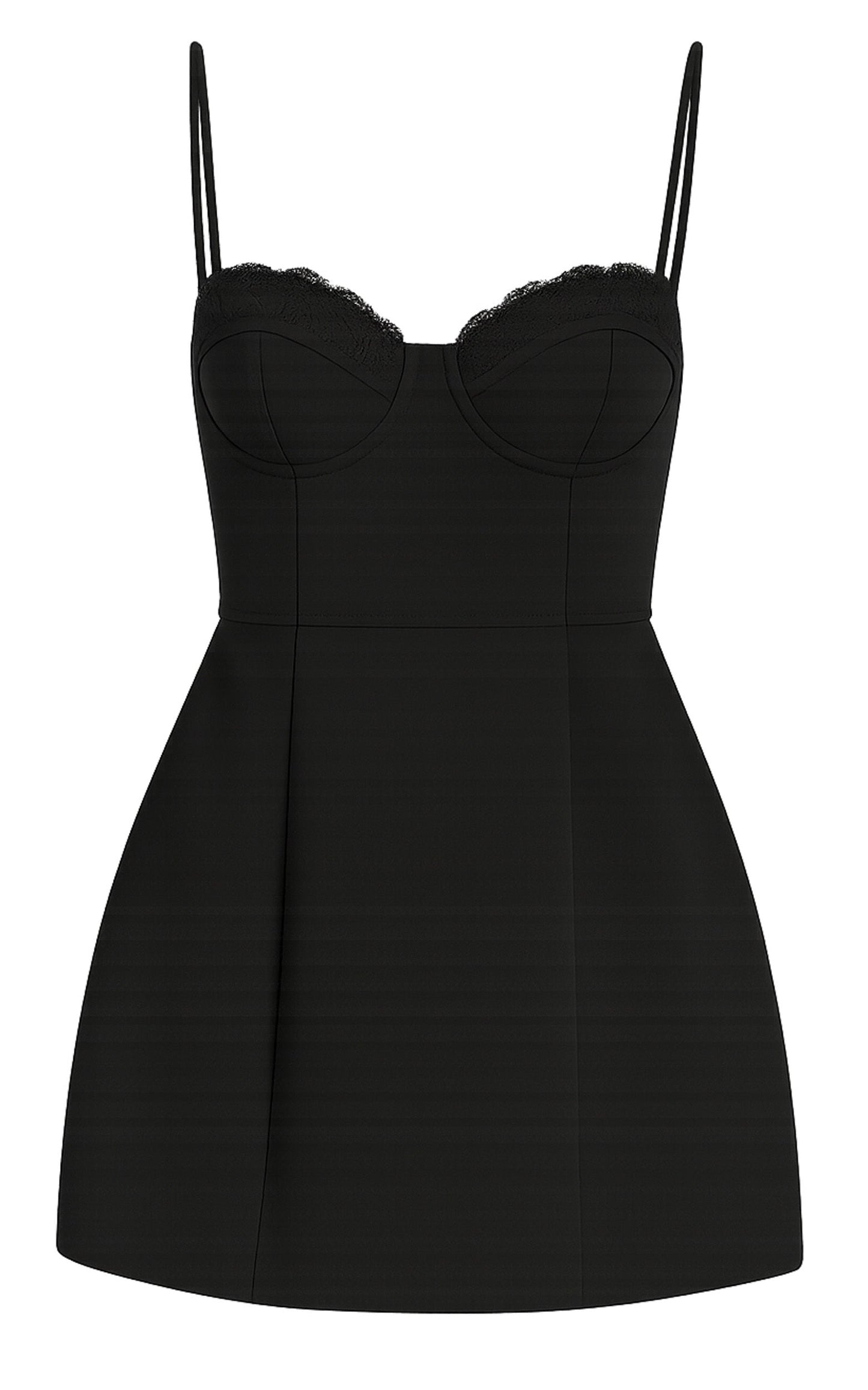 Benson Mini Dress - Sweetheart Fit And Flare Tulip Dress in Black