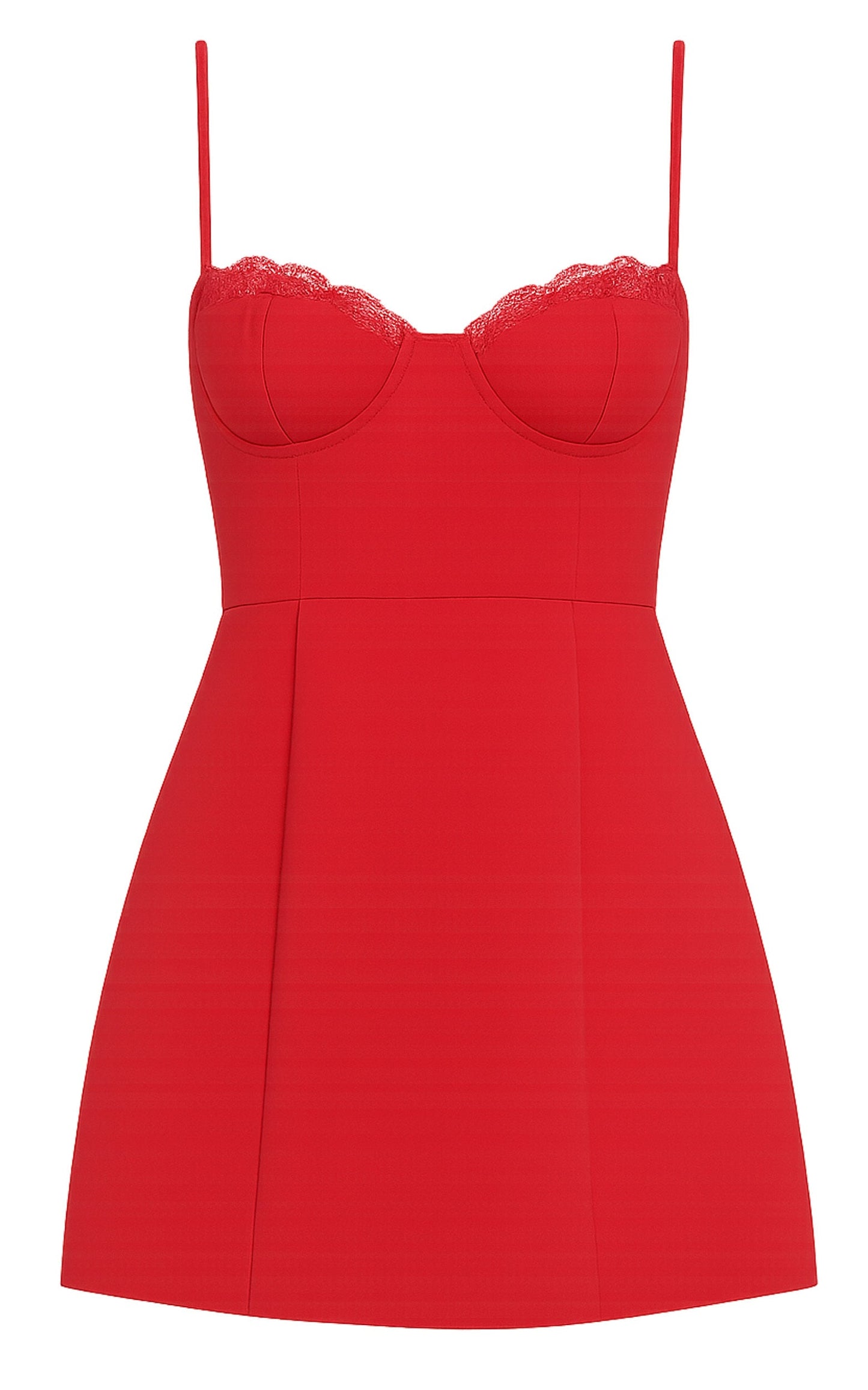 Benson Mini Dress - Sweetheart Fit And Flare Tulip Dress in Red