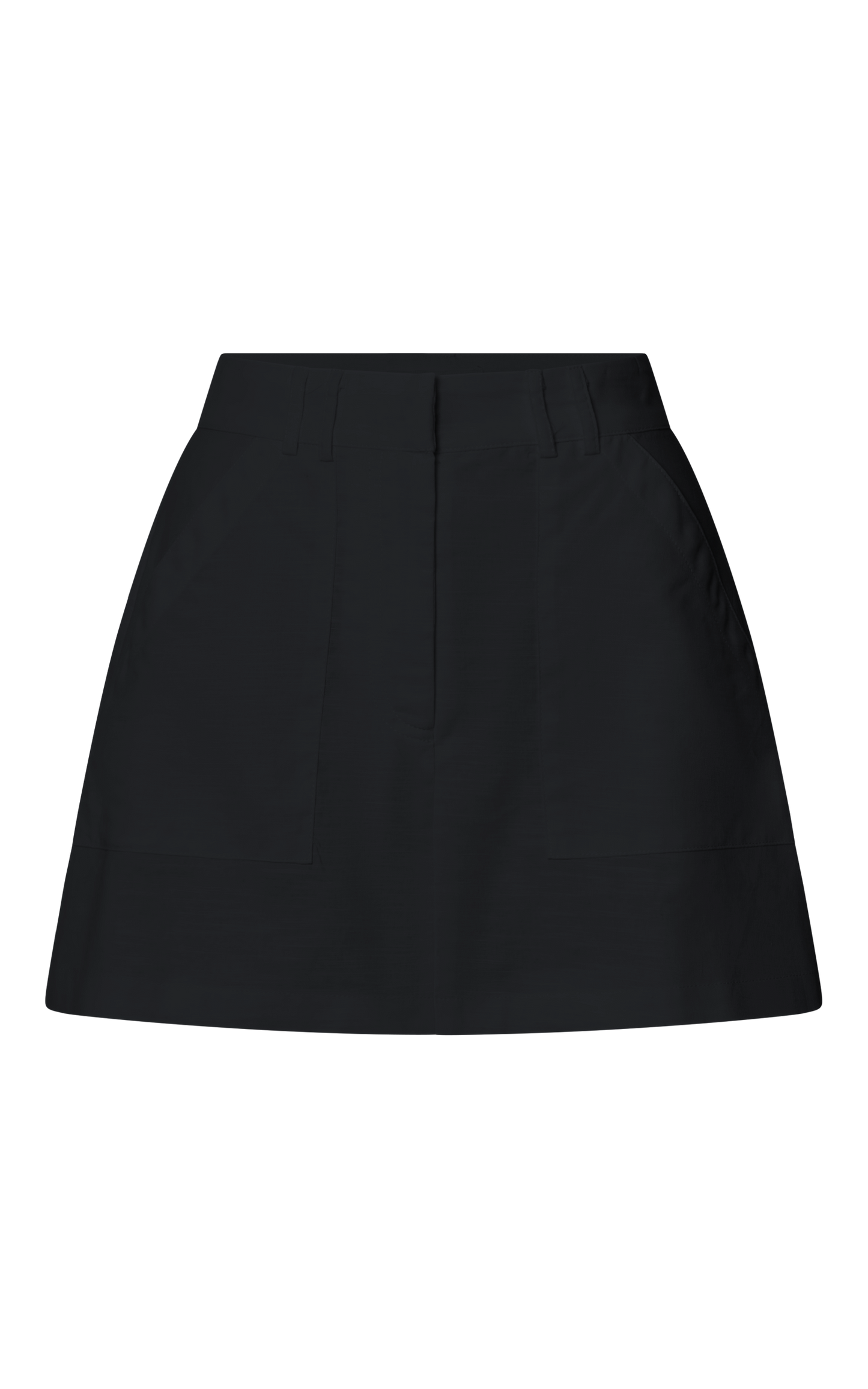 Dream Linen Blend Skort - High Waisted A Line Skort in Black
