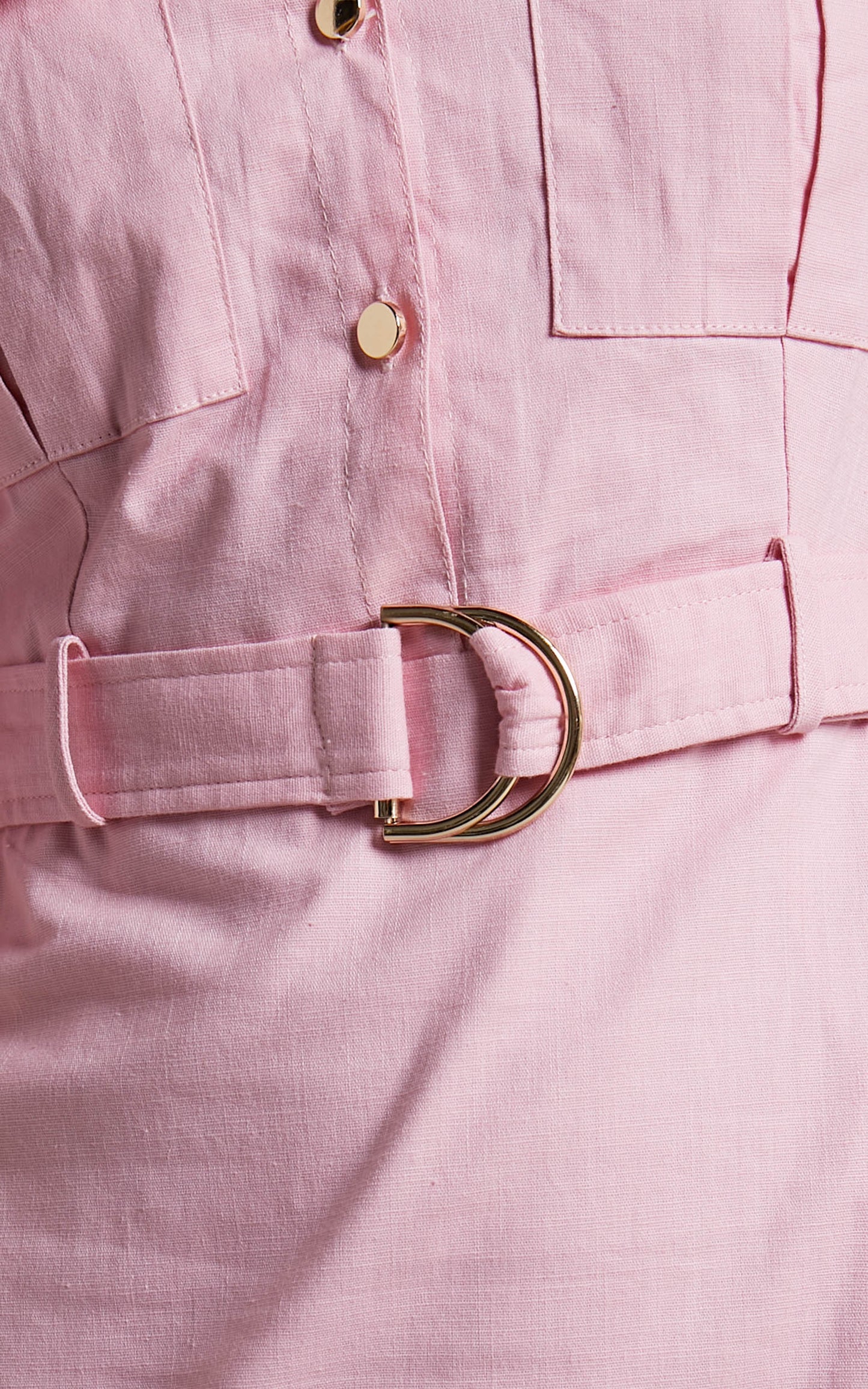Gianni Mini Dress - Puff Sleeve Belted Dress in Bubblegum Pink