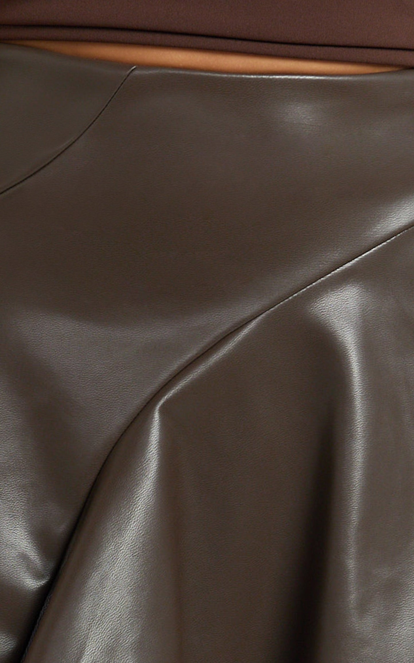 Gwen Mini Skirt - Circular Cut Panel Fit And Flare Skirt in Chocolate