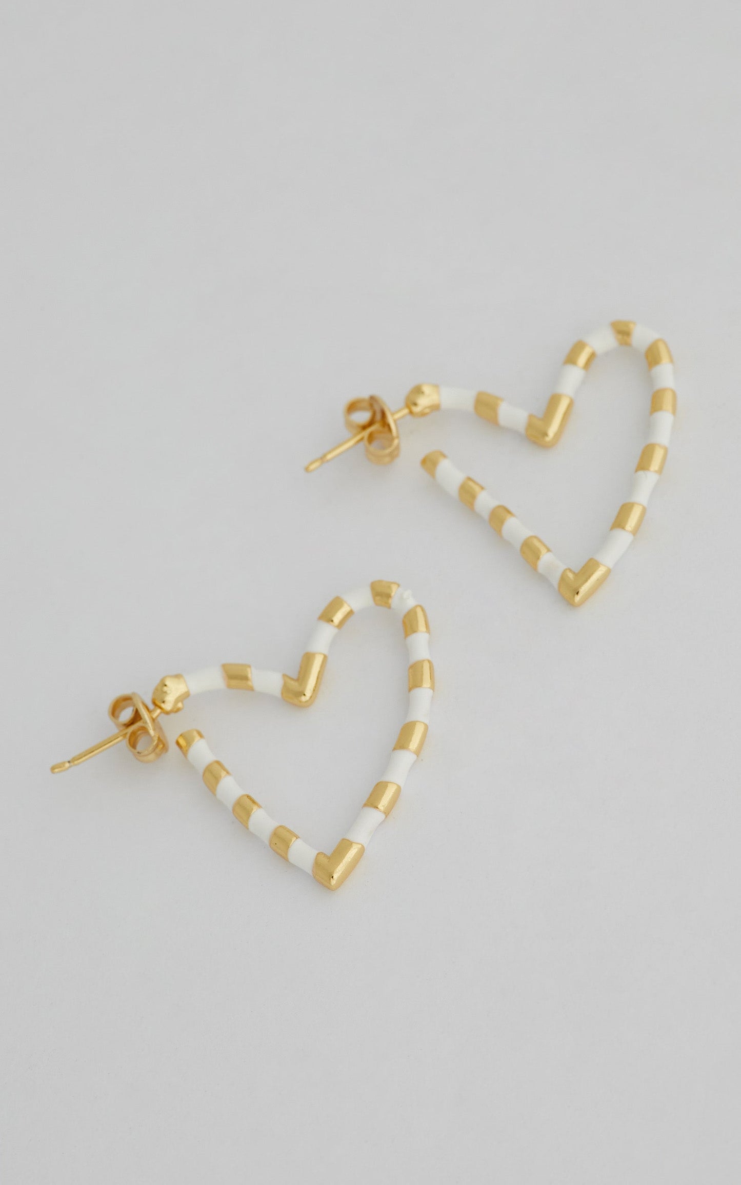 Chrizelda Heart Hoop Earrings in White