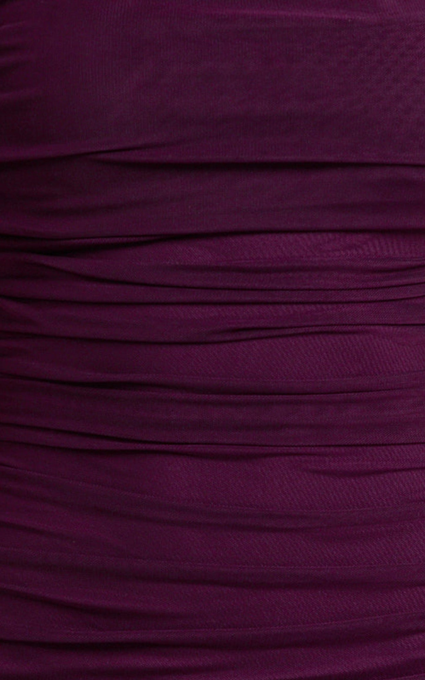 Hermie Mini Dress - Off Shoulder Ruched Mesh Draped Dress in Wine