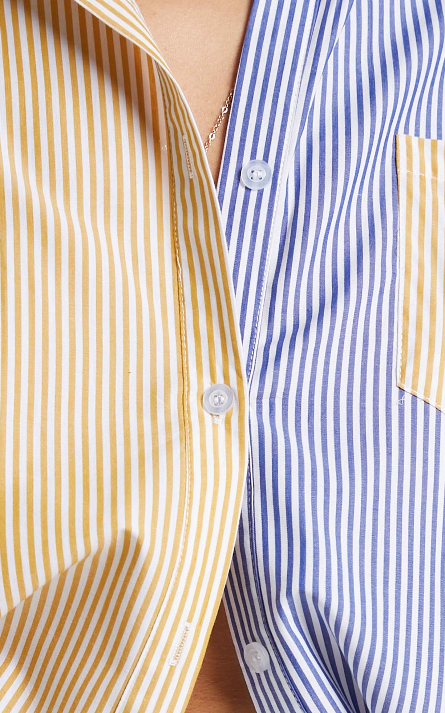 Hermy Shirt - Contrasting Colours Short Sleeve Button Up Shirt in Multi
