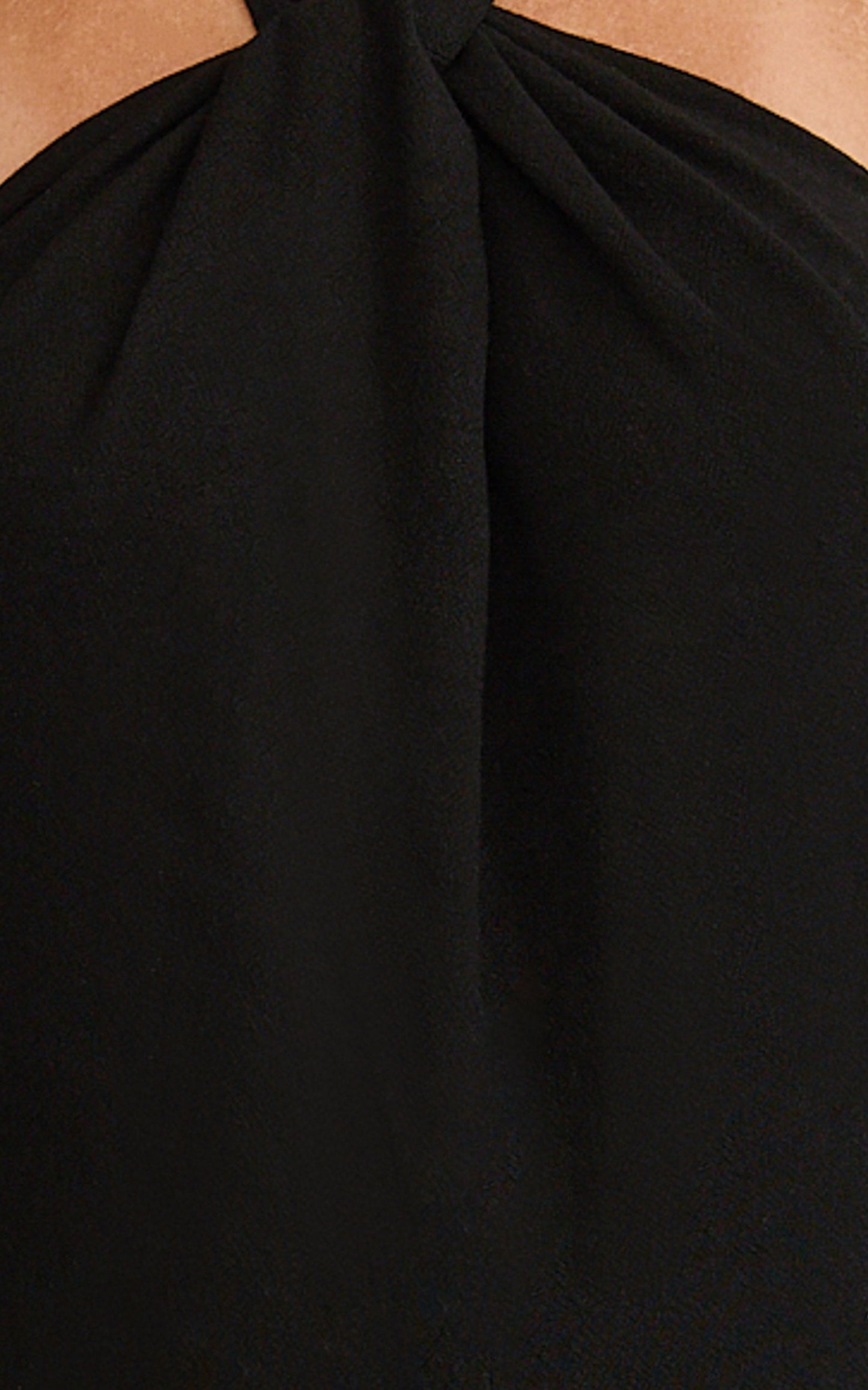 Hilda Maxi Dress - Knot Detail Halter Neck Maxi Dress in Black