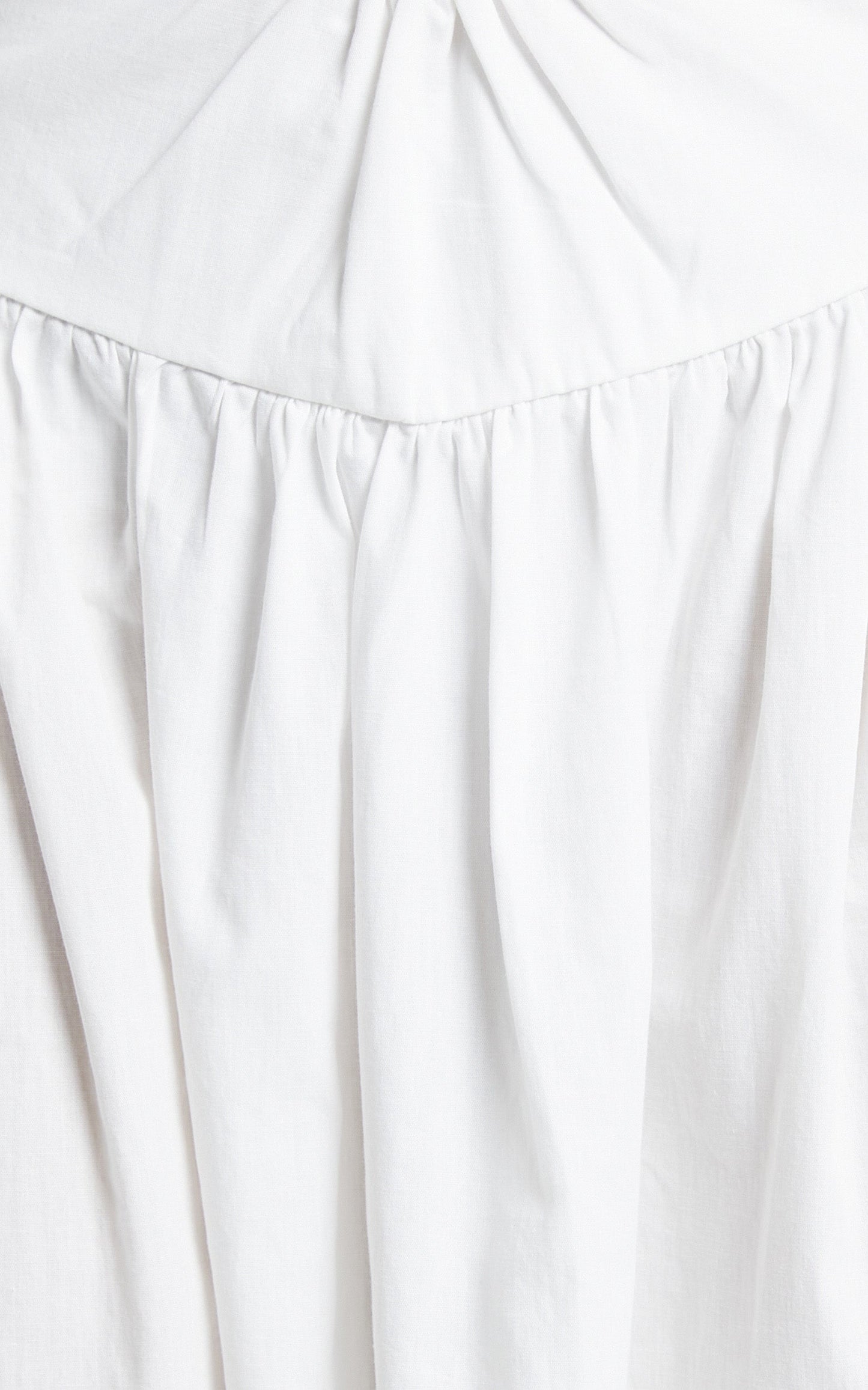 Hyra Midi Skirt - Ring Detail Gathered Yoke Skirt in White