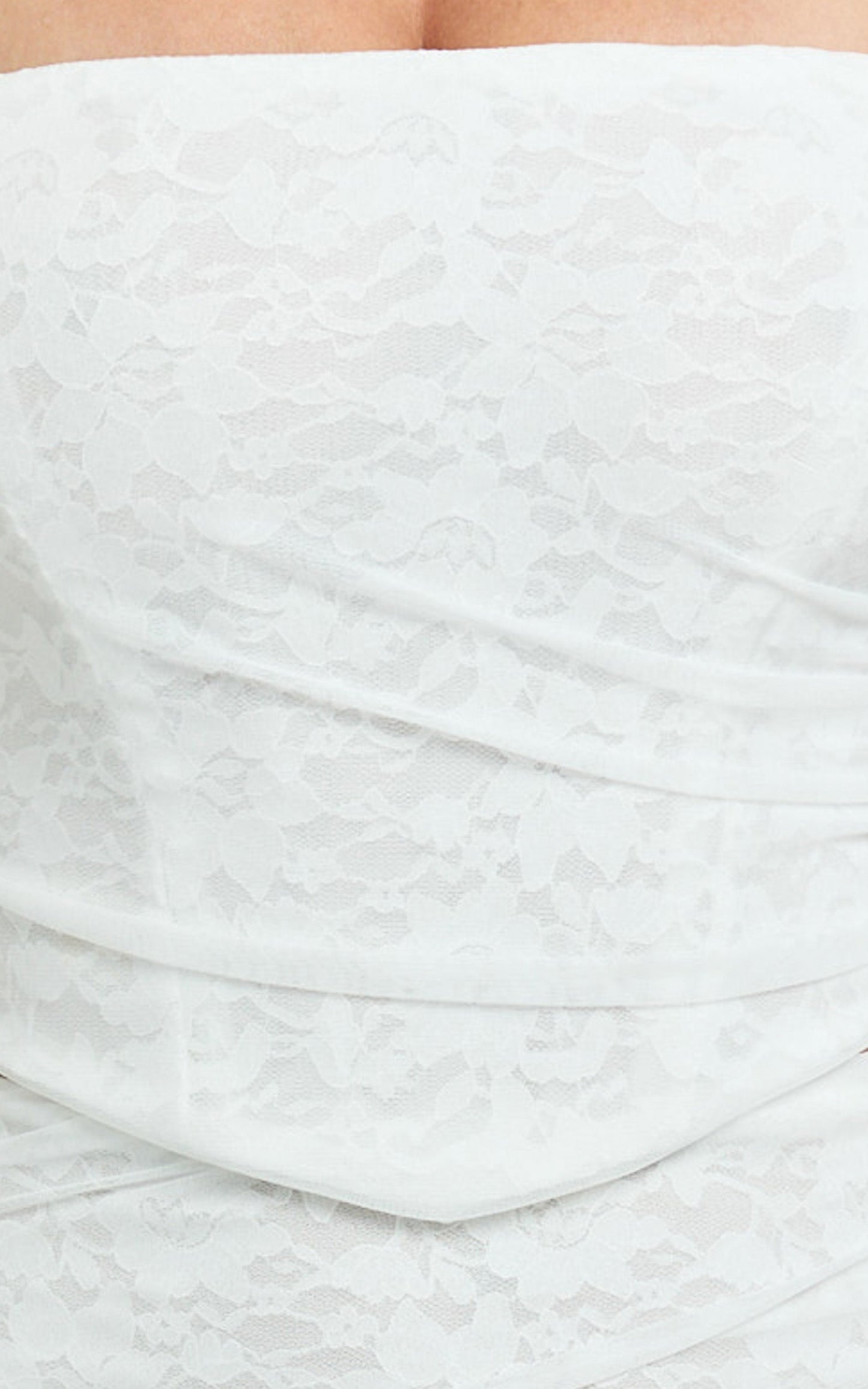 Irene Two Piece Top and Skirt Set - Strapless Corset And Skirt in White