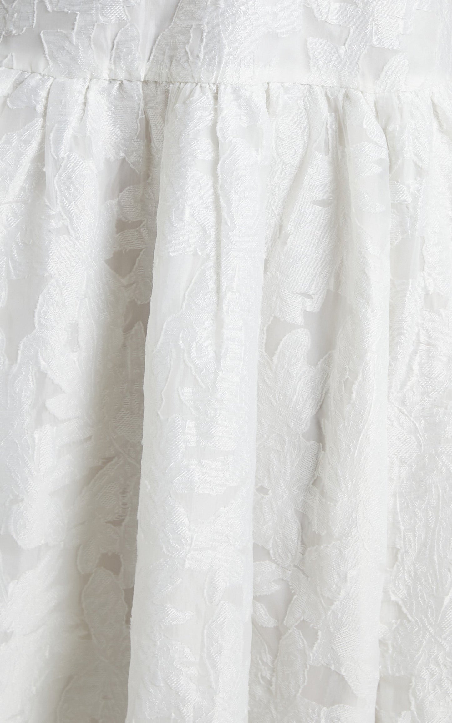 Isabel Midi Dress - Trim Detail Thigh Split Drop Waist Dress in White