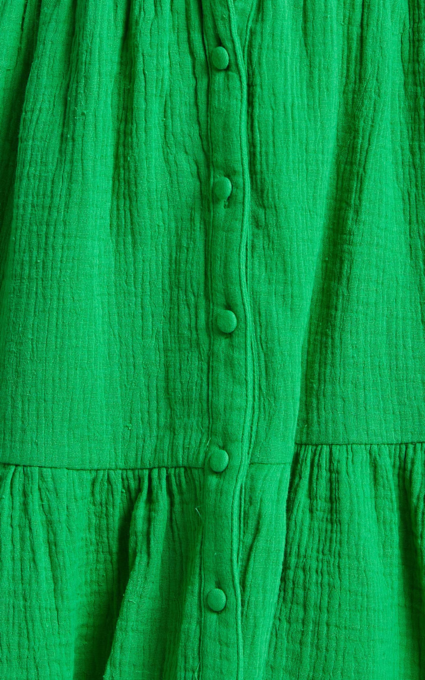 Isabella Button Up Flutter Sleeves Mini Dress in Green