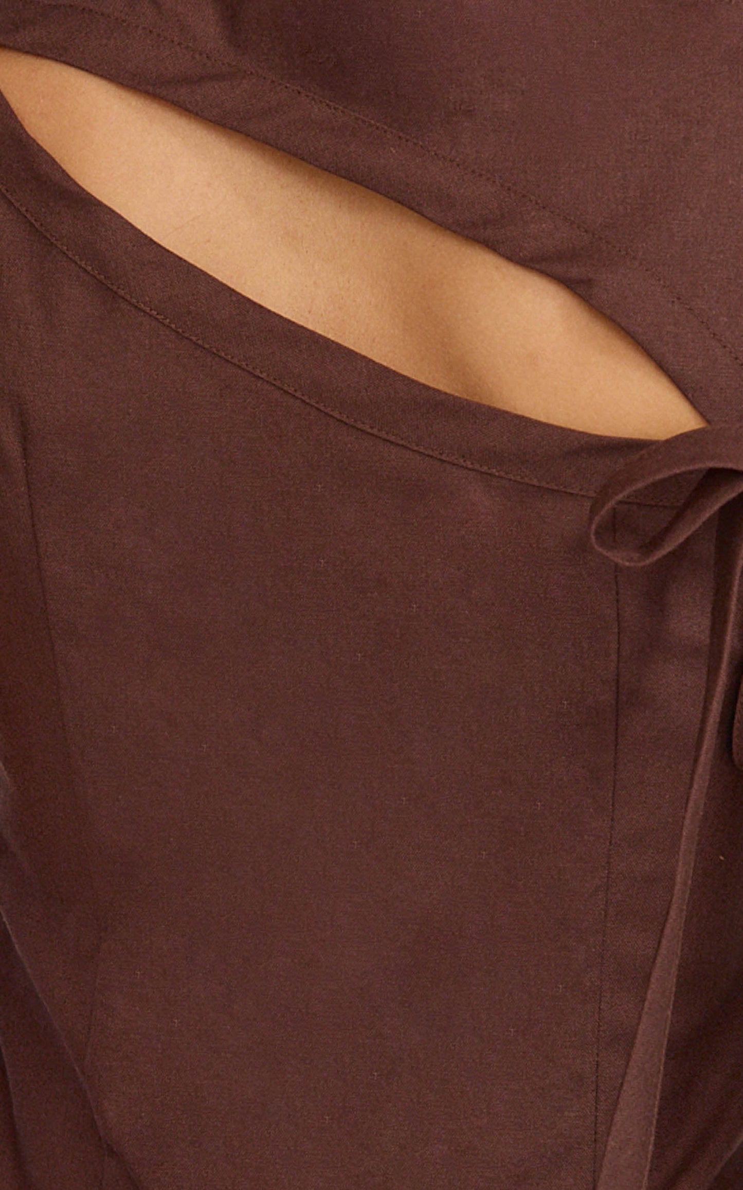 Isla Mini Dress - Sleeveless Bow Back Mini Dress in Dark Chocolate