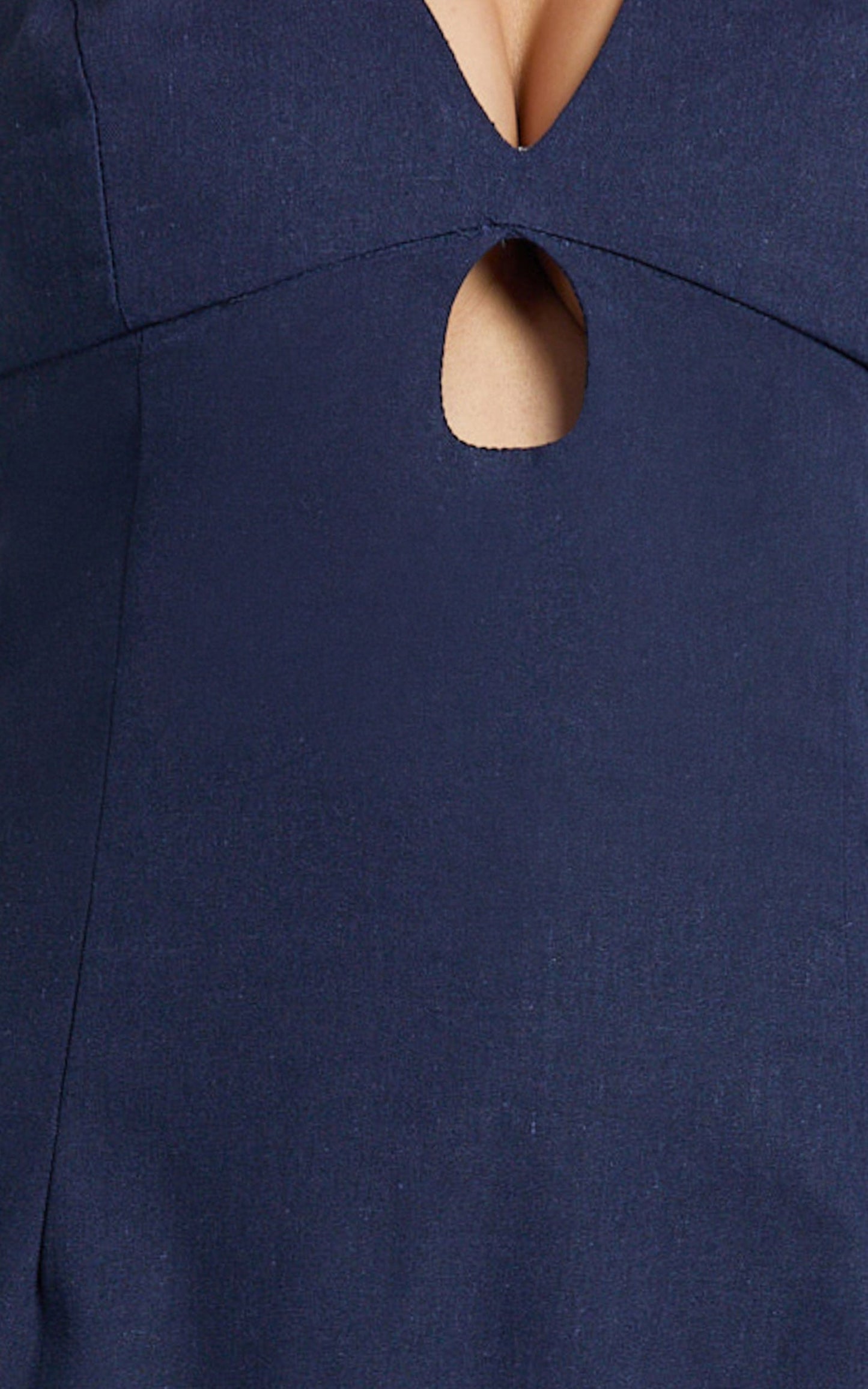 Iyesha Mini Dress - Halter Neck Keyhole Dress in Navy