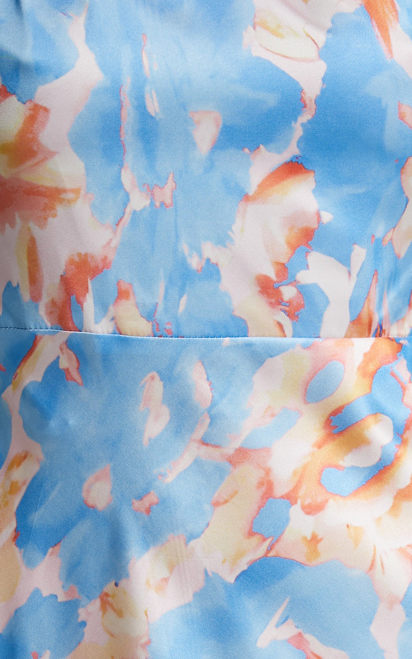 Jacintha Midi Dress - One Shoulder Dress in Blue Floral
