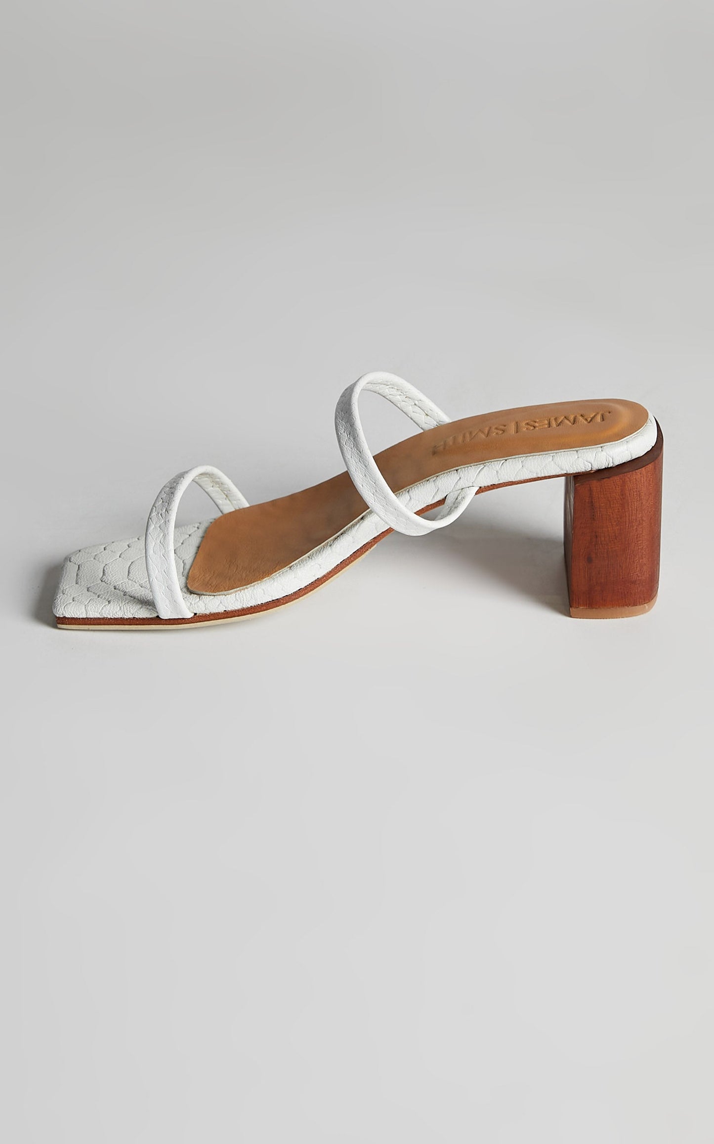 James Smith - Sirenuse Strap Sandal in White Croc