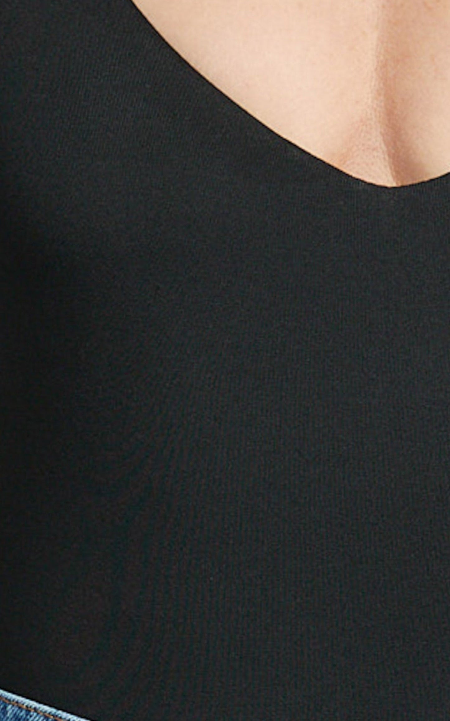 Jamie Bodysuit - V Neck Bodysuit in Black