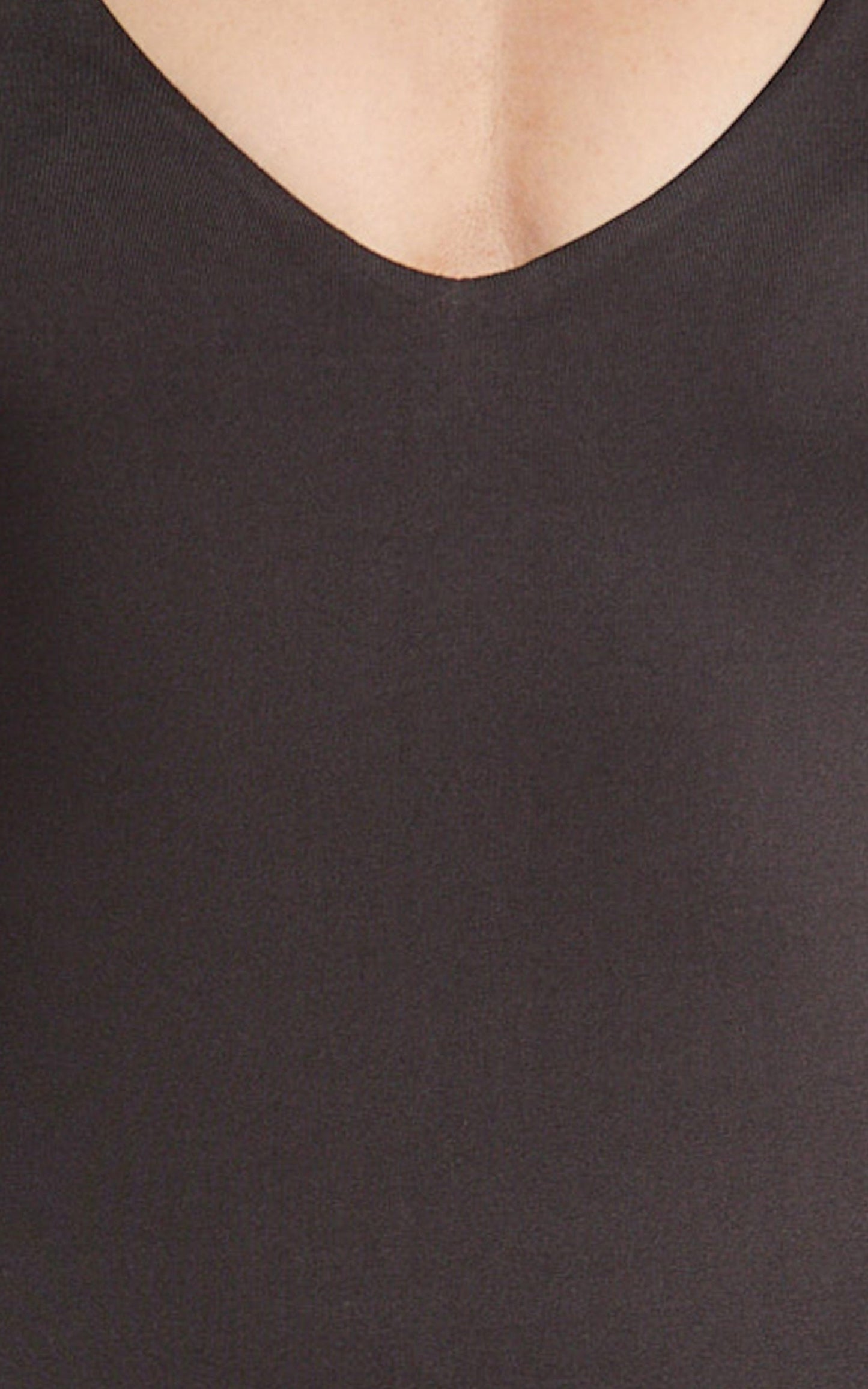Jamie Bodysuit - V Neck Bodysuit in Chocolate