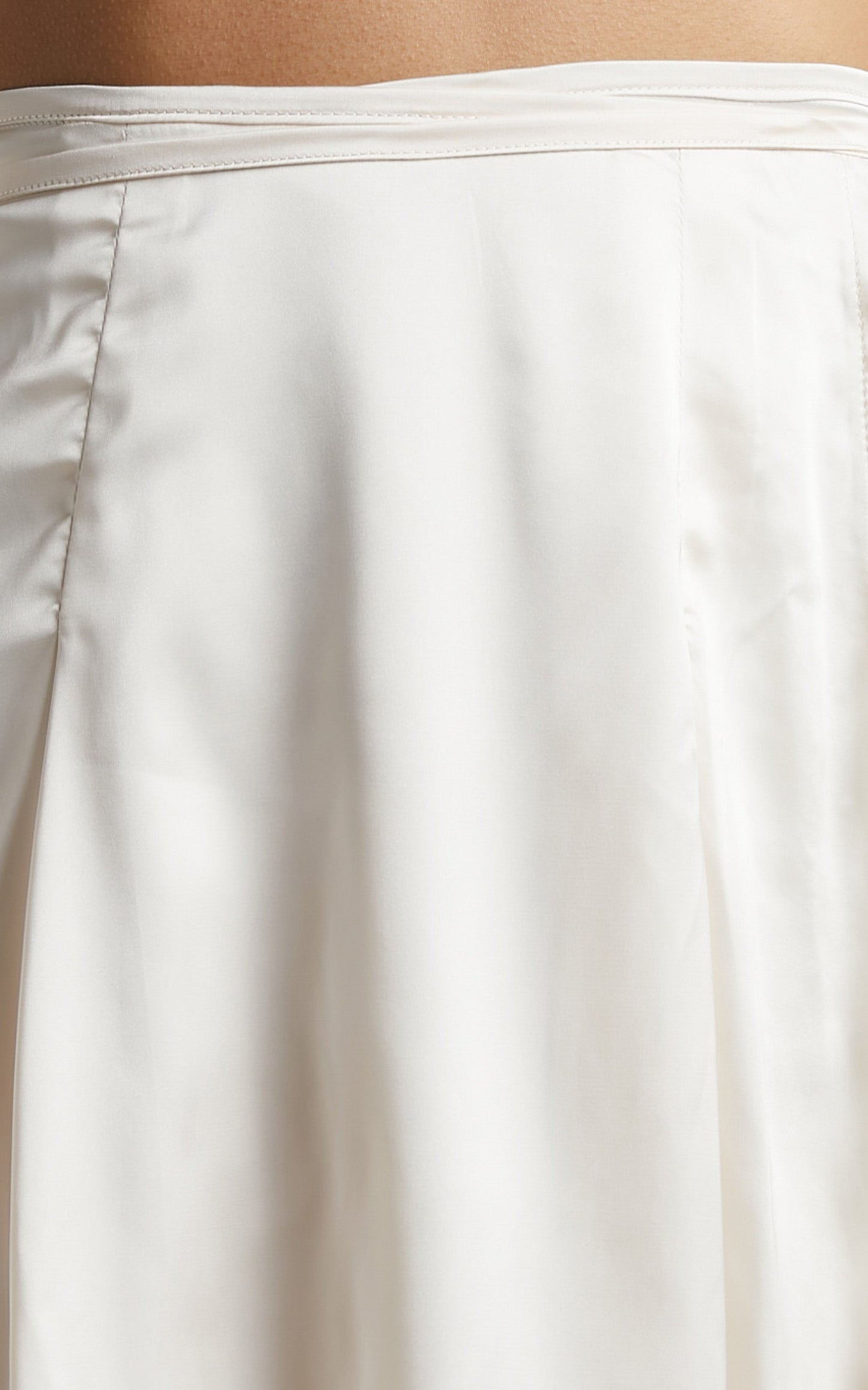 Jamilla Two Piece Set - Long Sleeve Cropped Shirt and Tie Waist Mini Skirt in Ivory