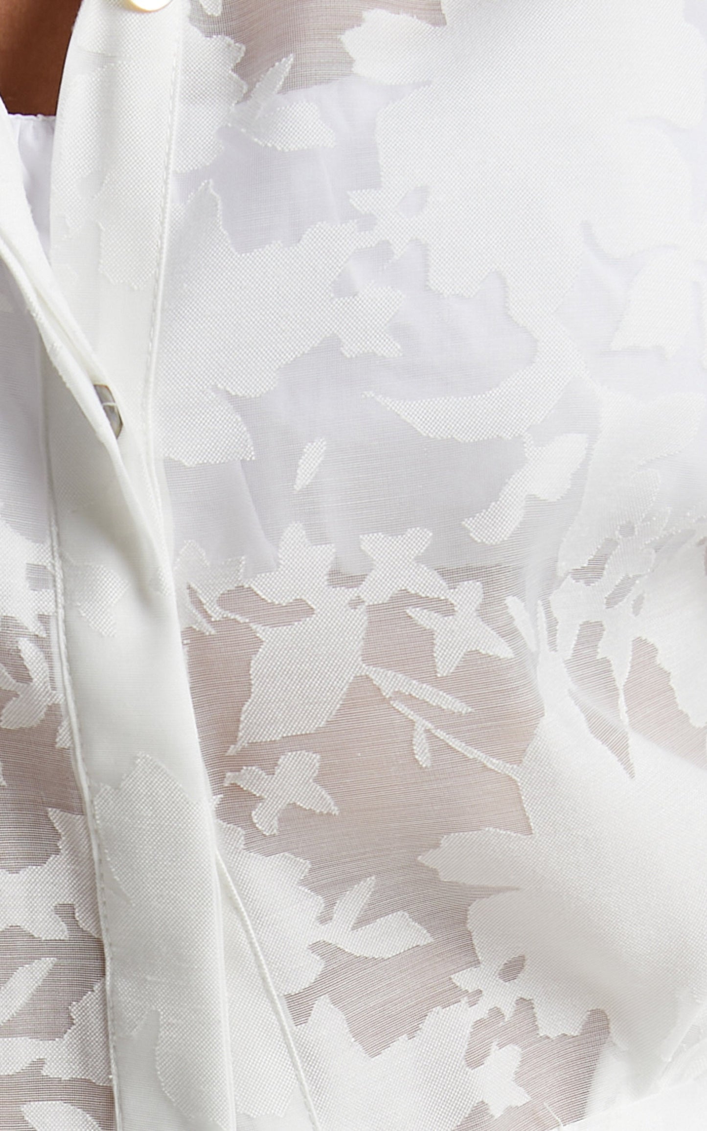 Jammae Blouse - Long Cuffed Sleeve Blouse in White