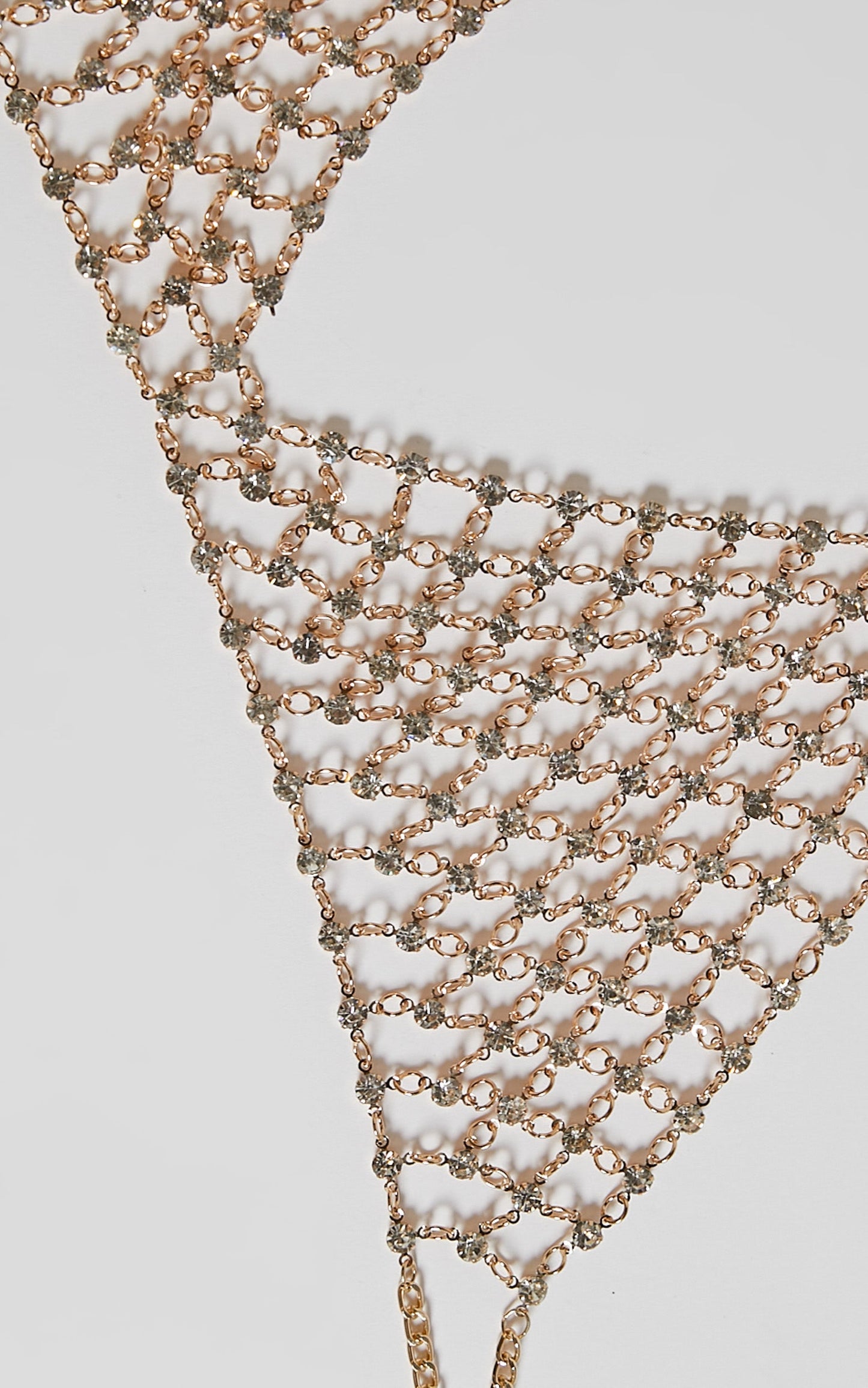 Jassy Gold Chain Triangle Bralette in Gold