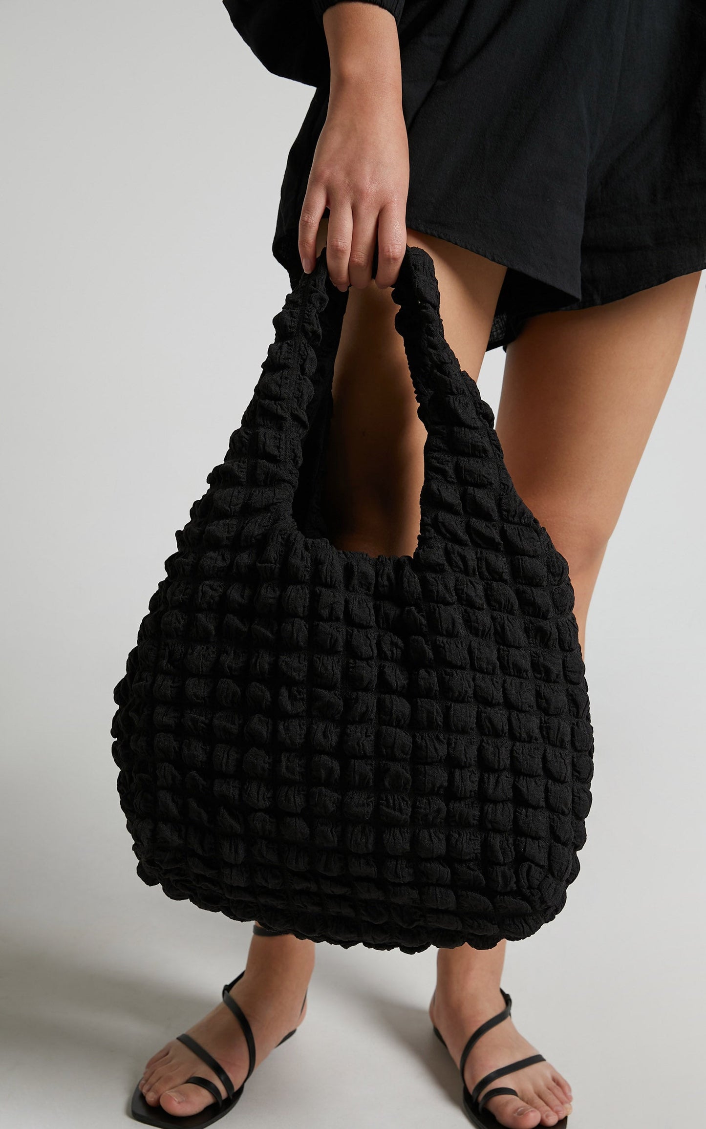 Jenevera Bag - Quilted Puff Bag in Black