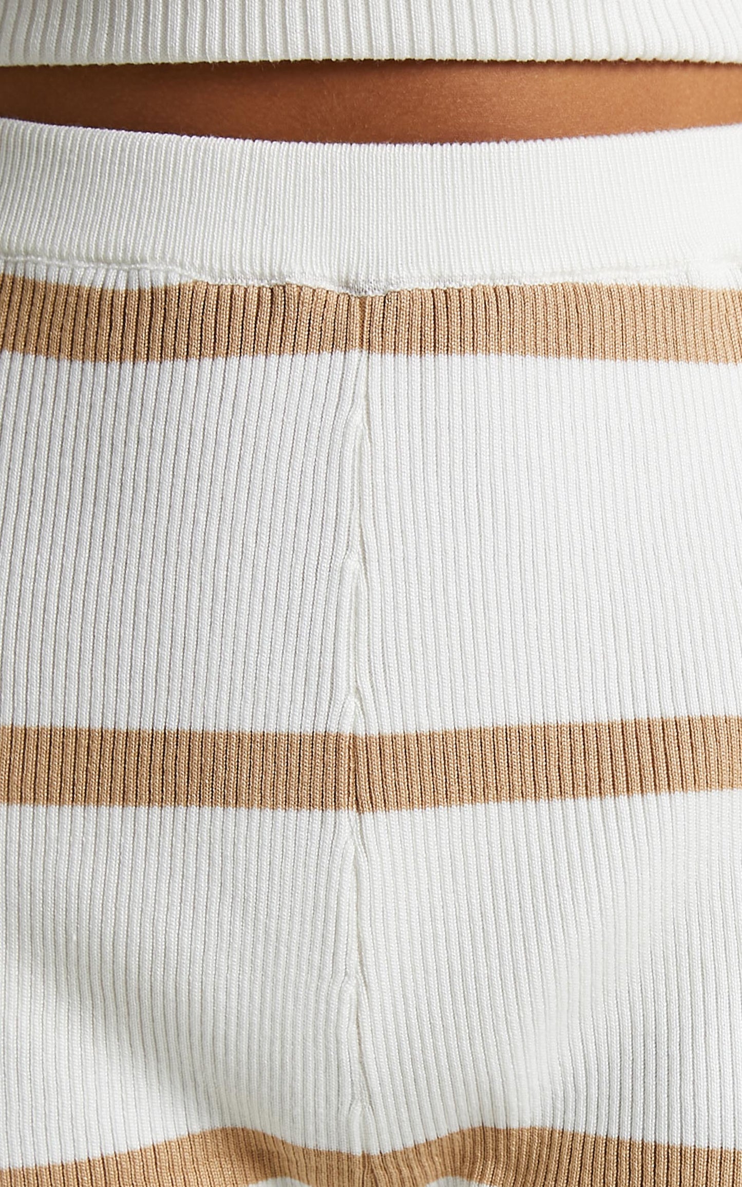 Jennings Knit Two Piece Set in Beige Stripe