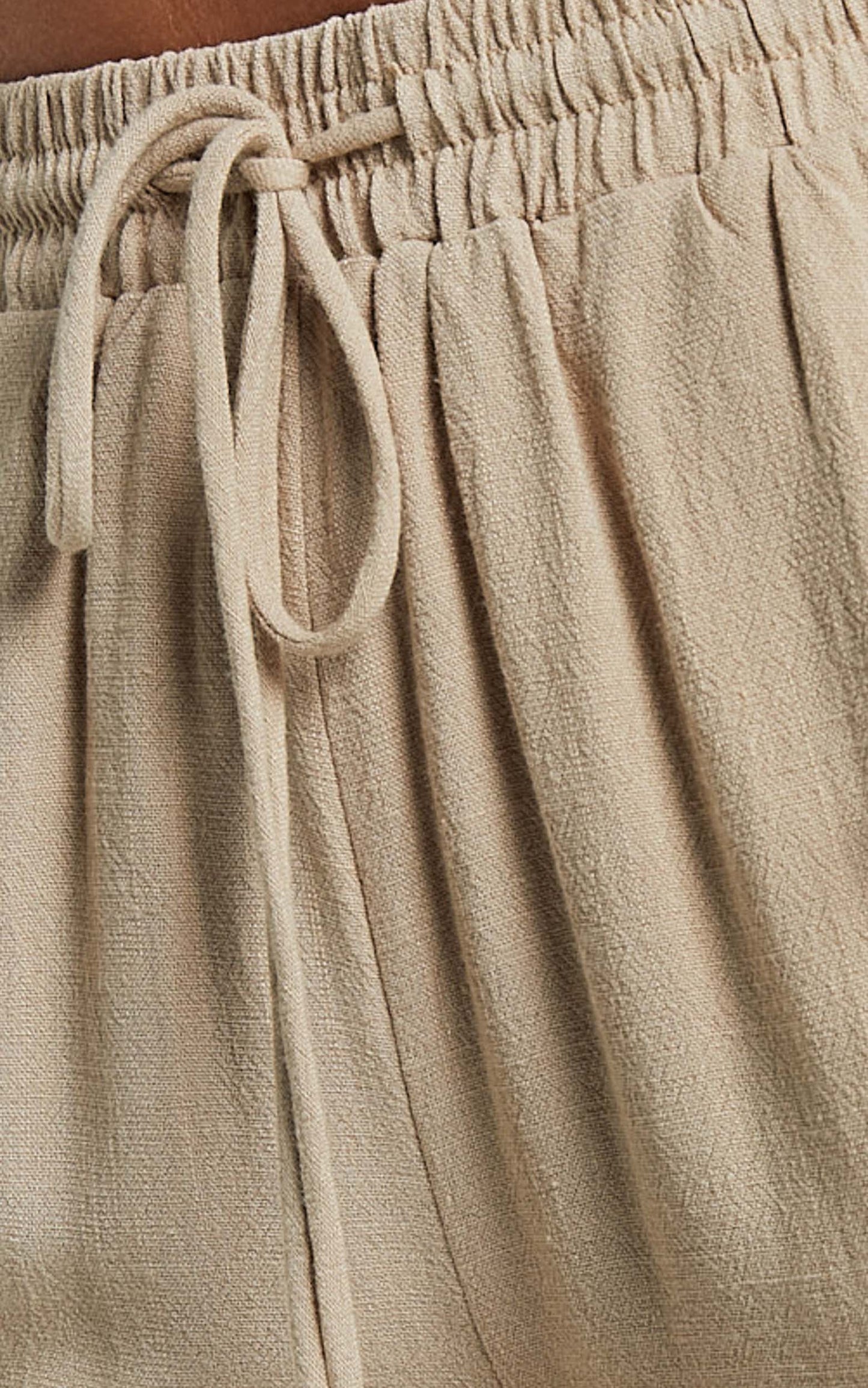 Kala Pants - Mid Waisted Relaxed Elastic Waist Pants in Sand