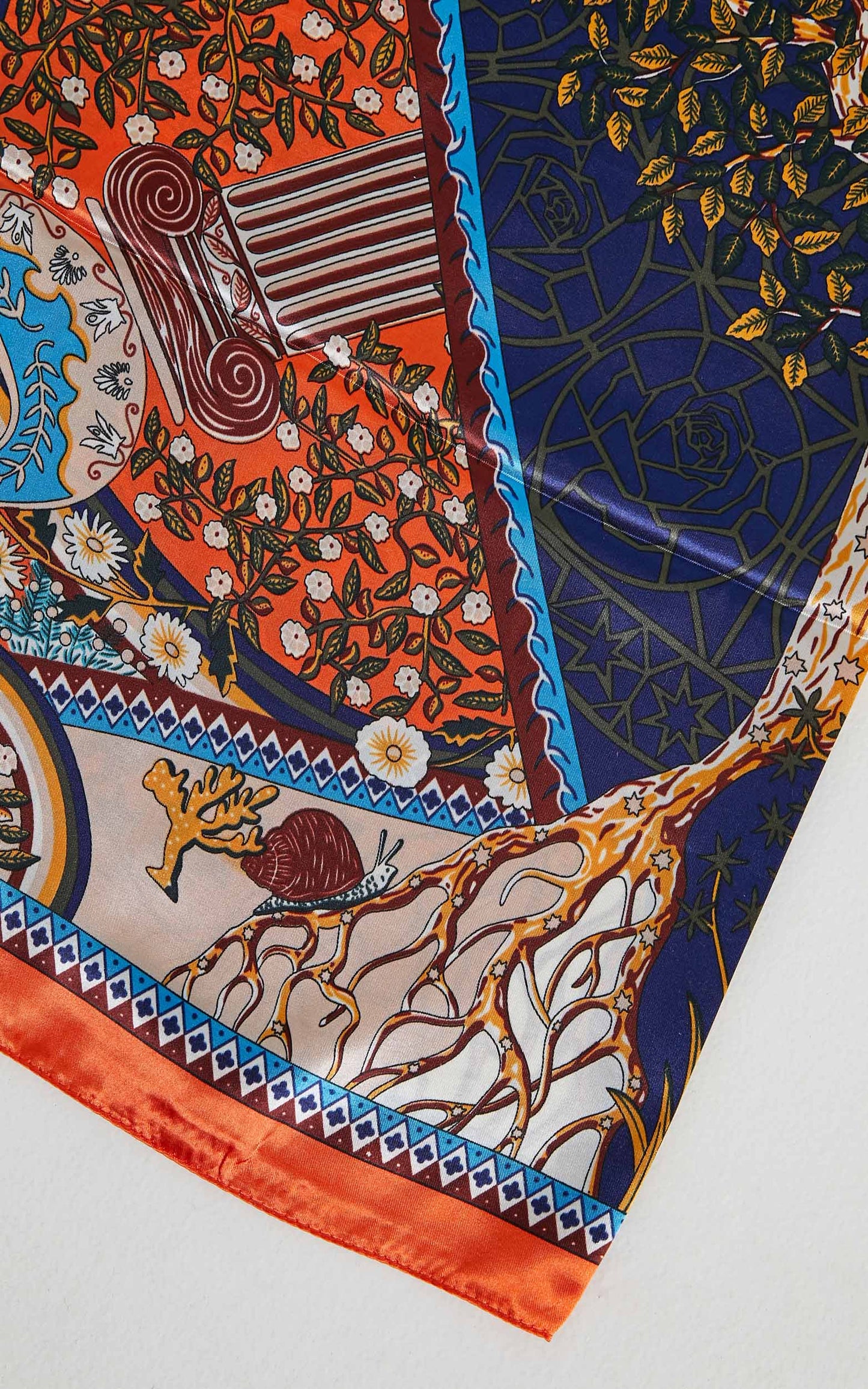 Kane Scarf in Orange Print