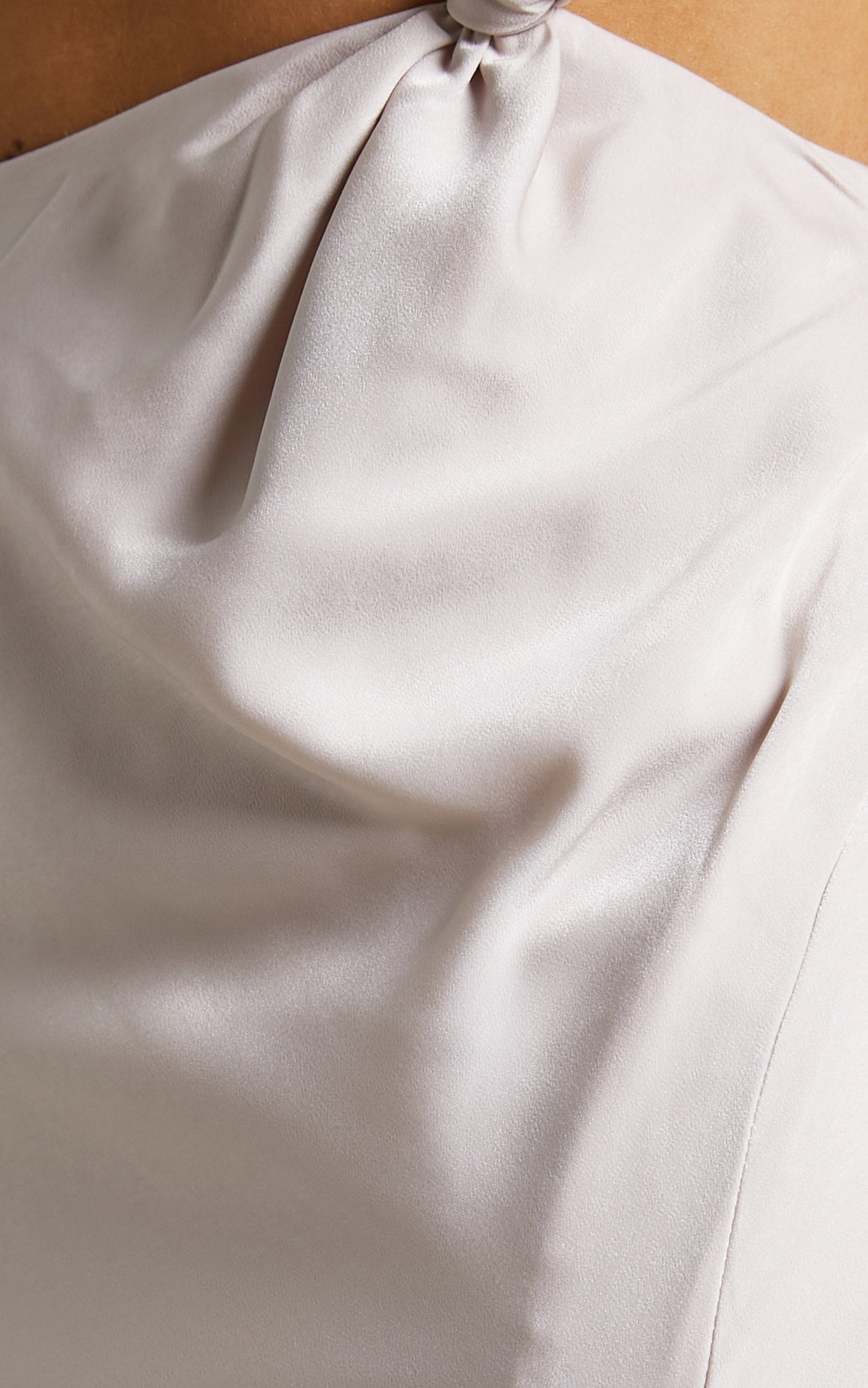 Kaniva Midi Dress - One Shoulder Open Back Dress in Champagne