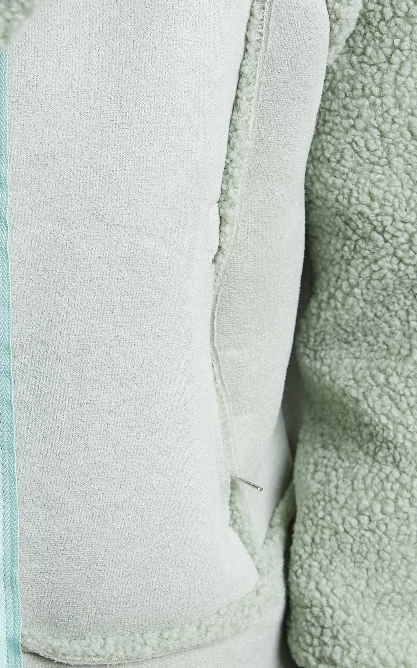 Zunette Zip Front Cosy Teddy Jacket in Sage