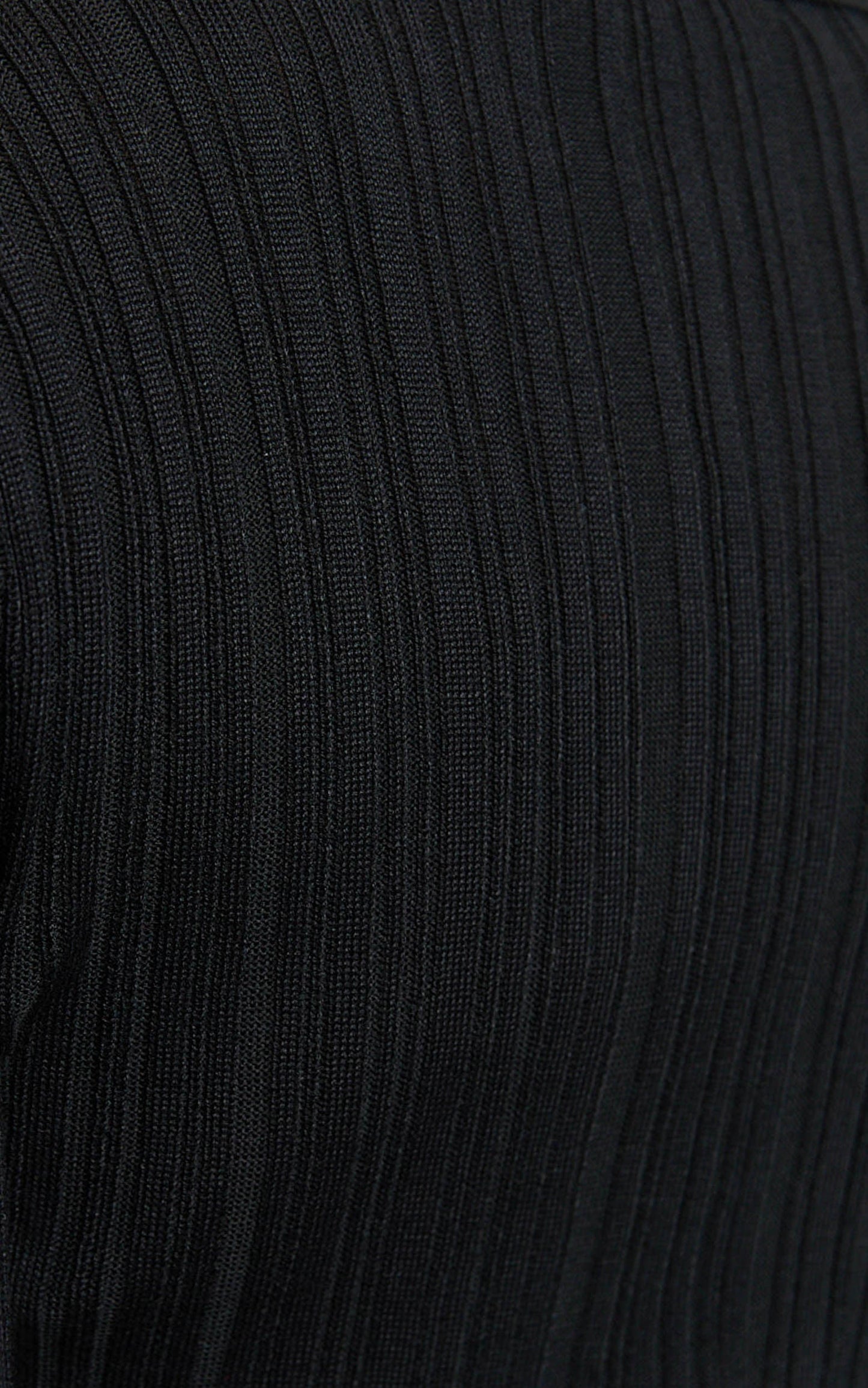 Kelsey Top - Button Through Long Sleeve Knitted Top in Black