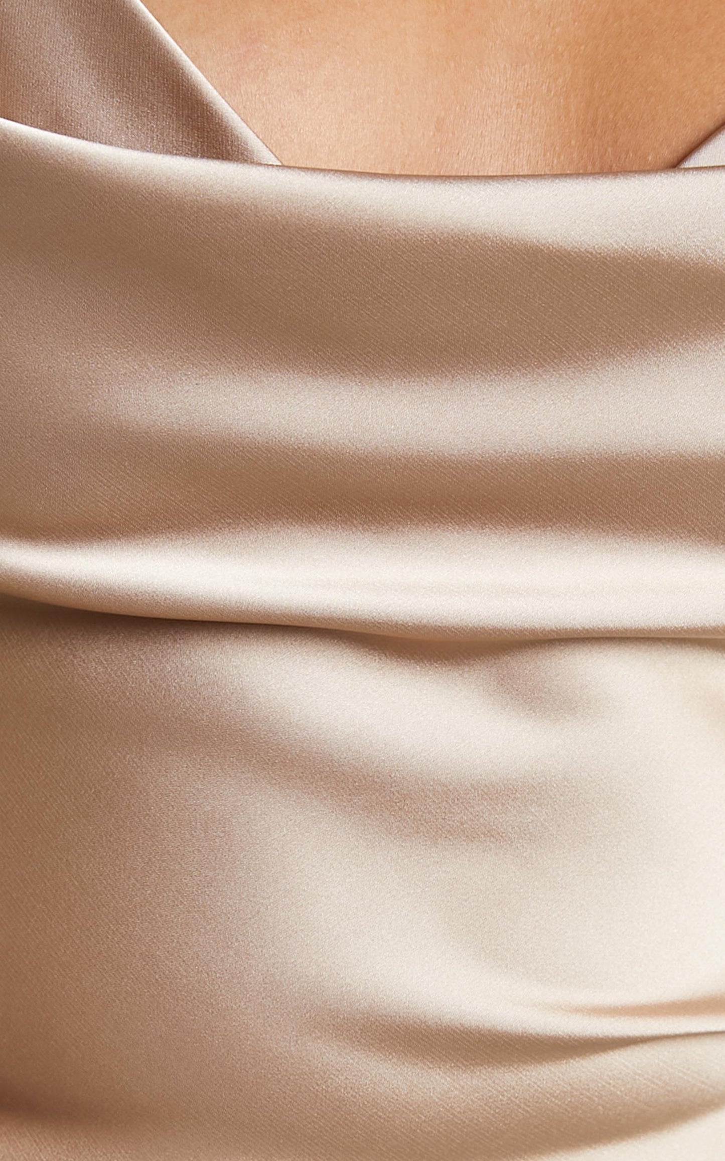 Khamaro Asymmetric Strap Cowl Neck Cami in Champagne