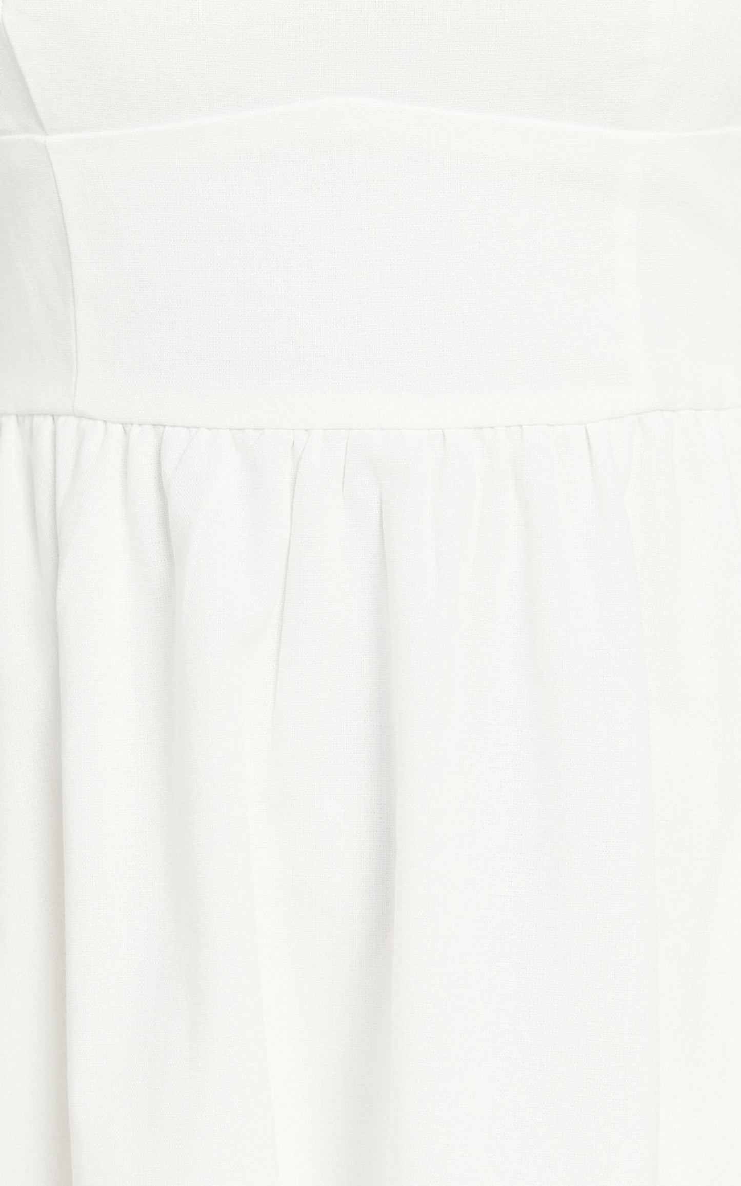 Khari Midi Dress - Linen Look Square A Line Dress in White
