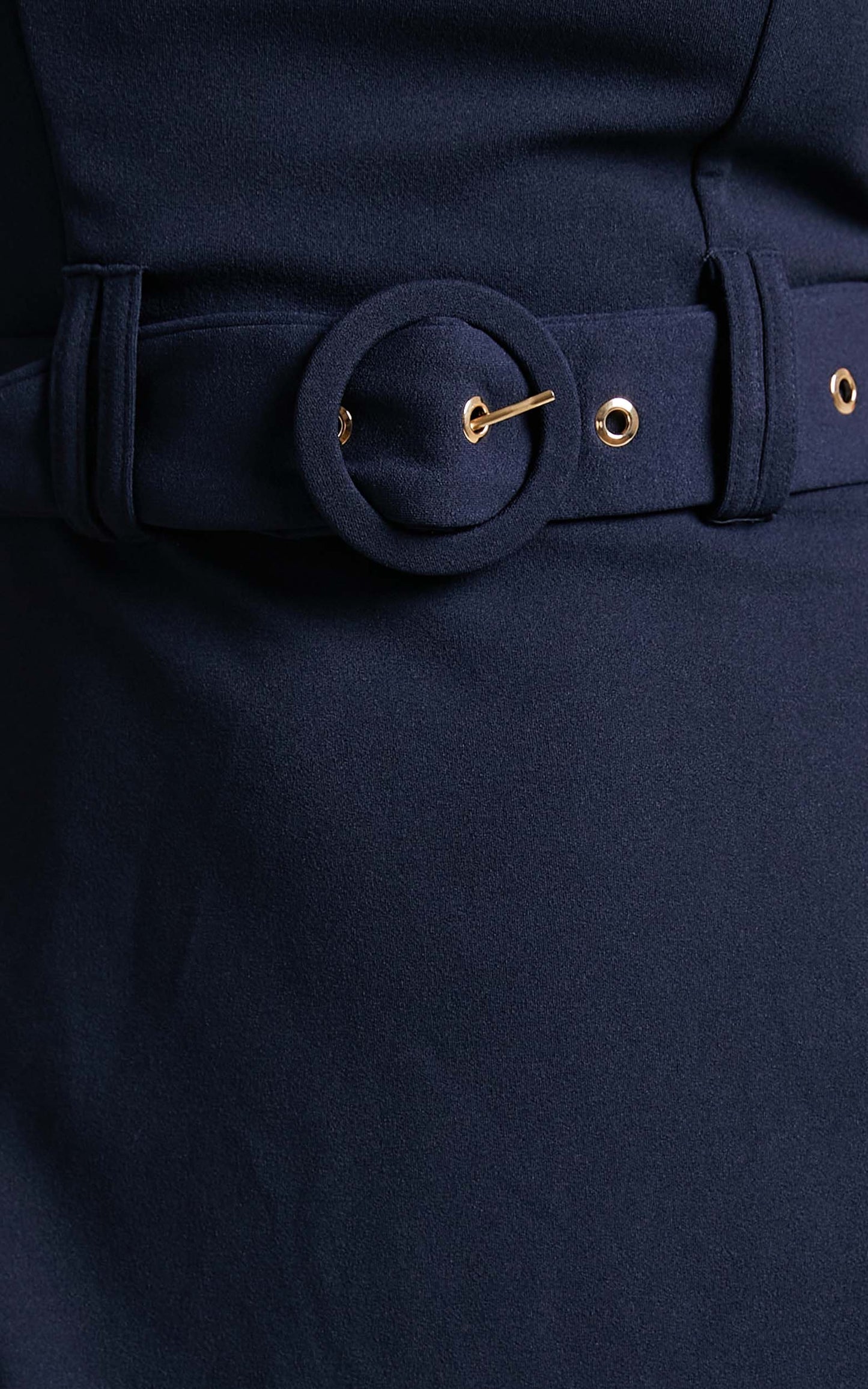 Kielle Sleeveless Mini Dress with Belt in Navy
