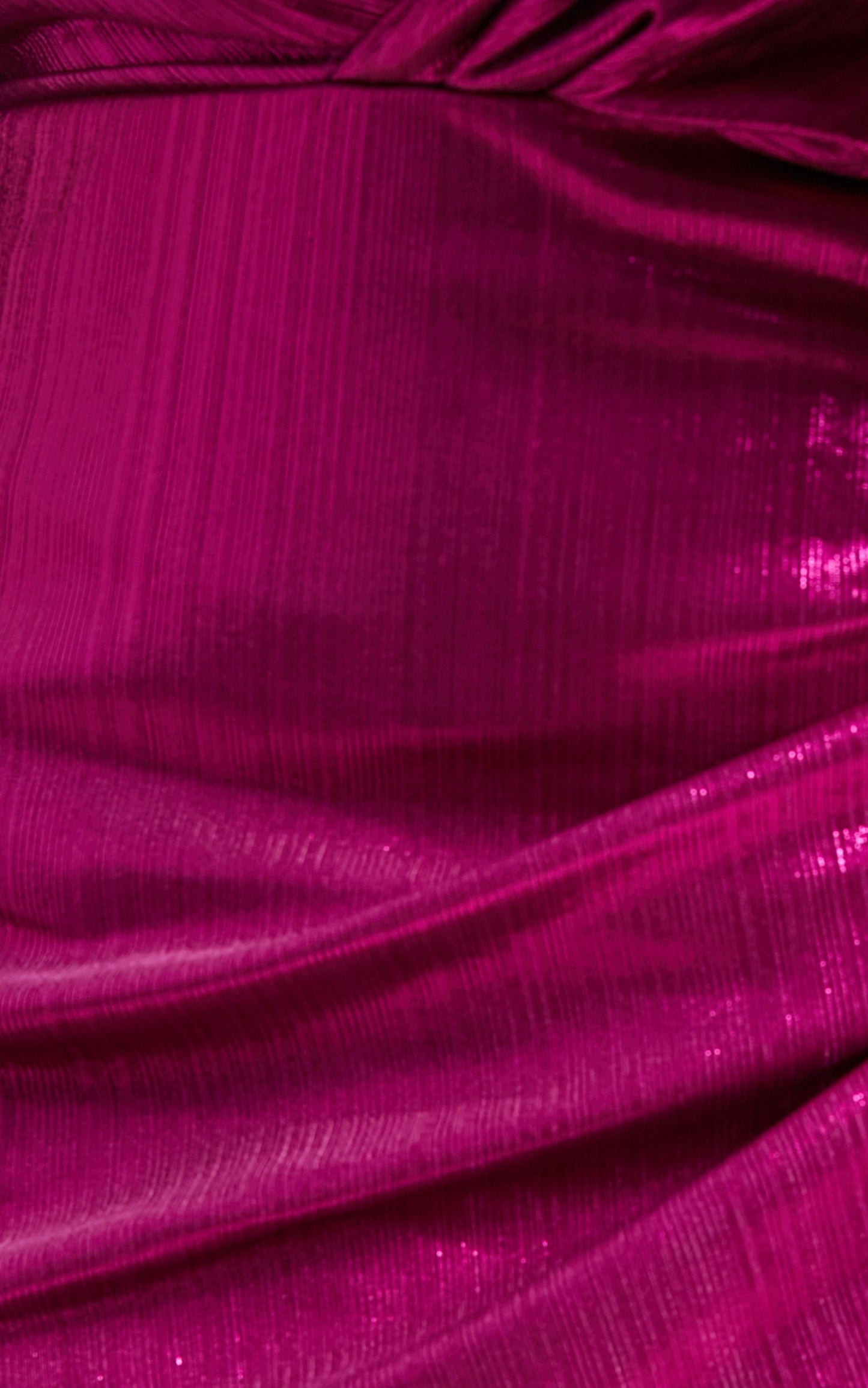 Konoha Mini Dress - Plunge Neck Draped Bodycon Dress in Hot Pink