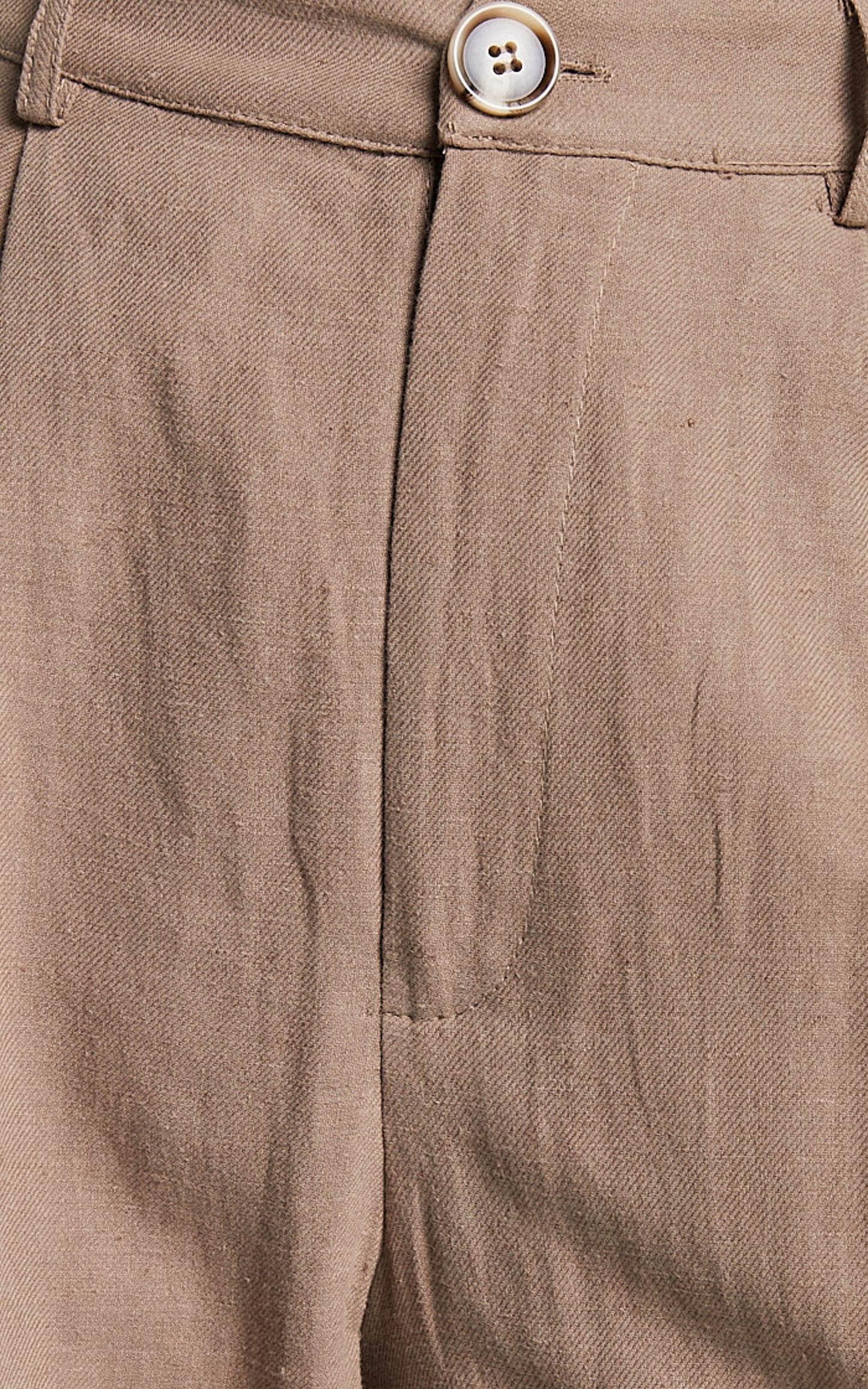 Larissa Trousers - Linen Mid Waisted Relaxed Straight Leg Trousers in Mushroom