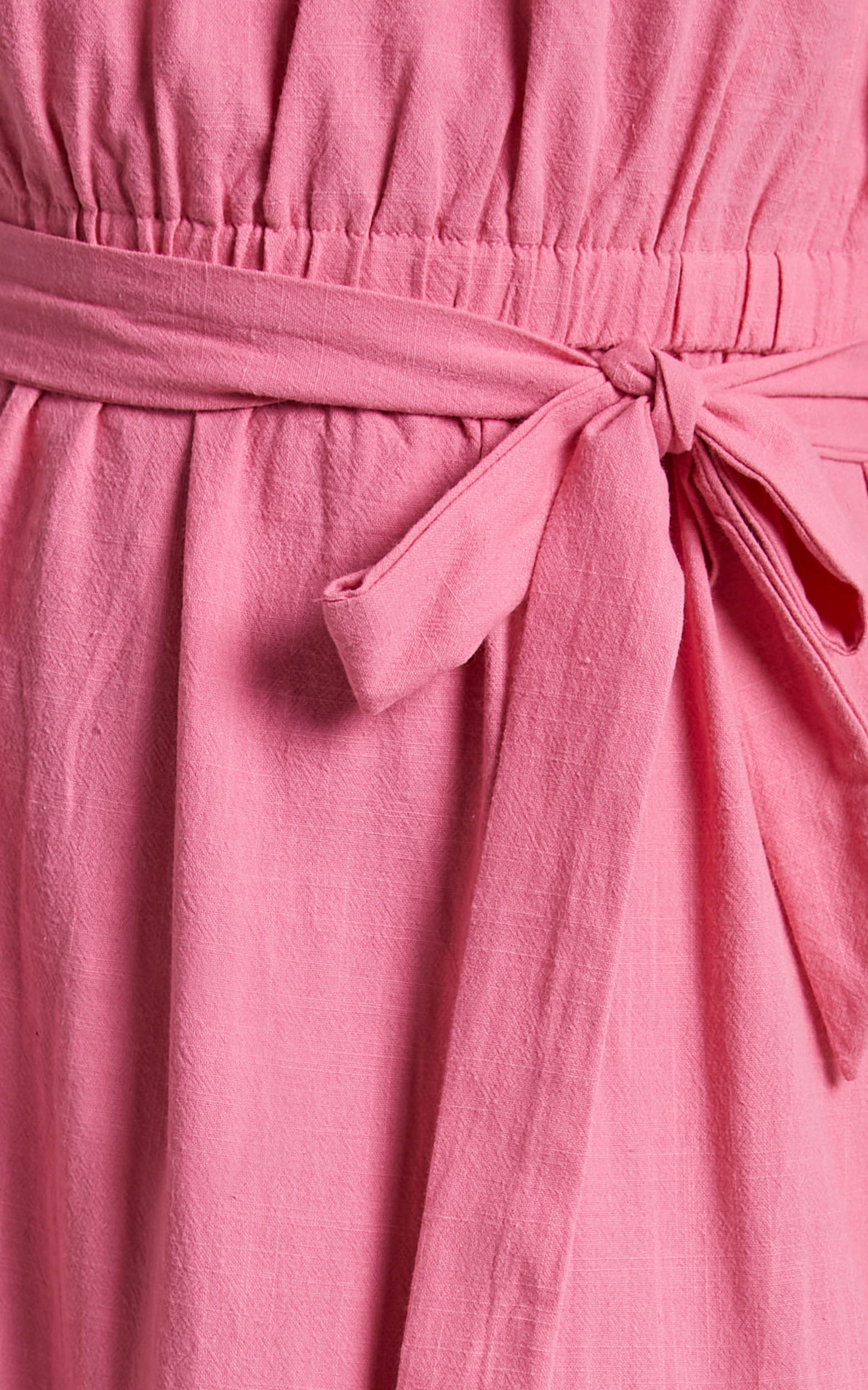 Leora Midi Dress - Off Shoulder Tiered Dress in Pink