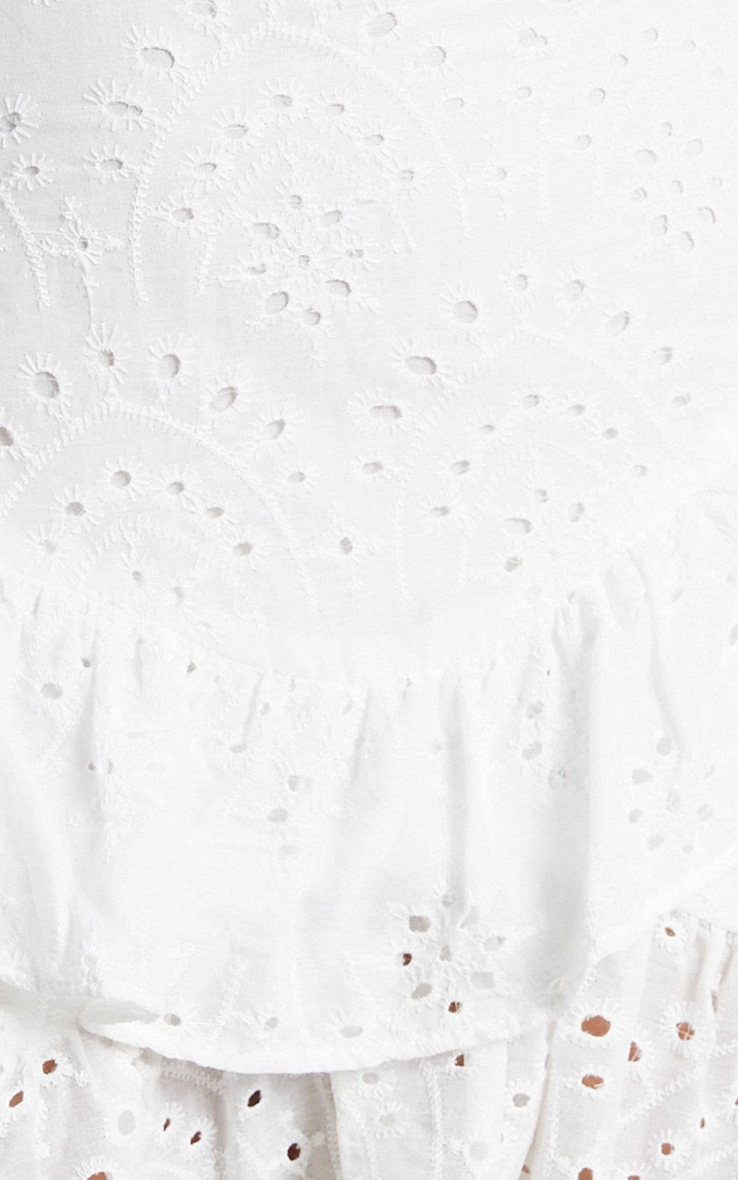 Levieth Puff Sleeve Ruffle Skirt Two Piece Set in White Embroidery Anglaise