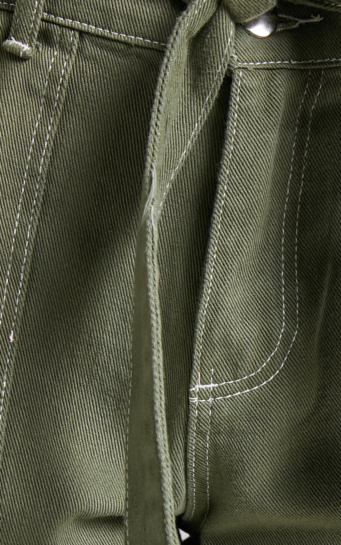 Leyton Jeans - Tie Waist Jeans in Khaki