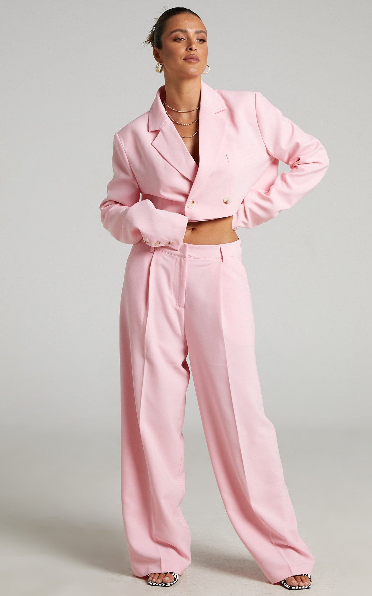 Lioness - Country Club Crop Blazer in Pink