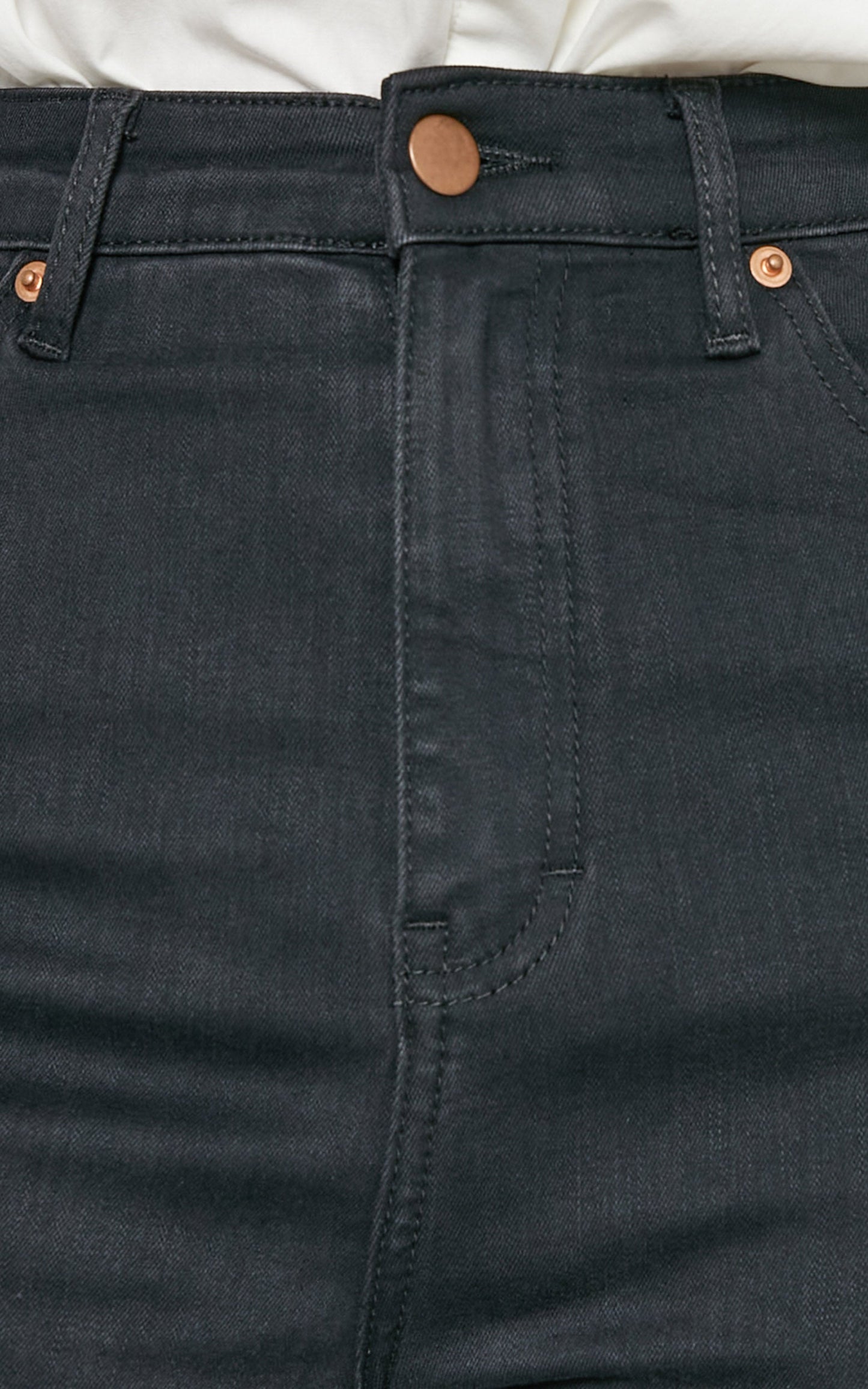 Lisbon Jeans - Contour Fitted Split Denim Jeans in Black
