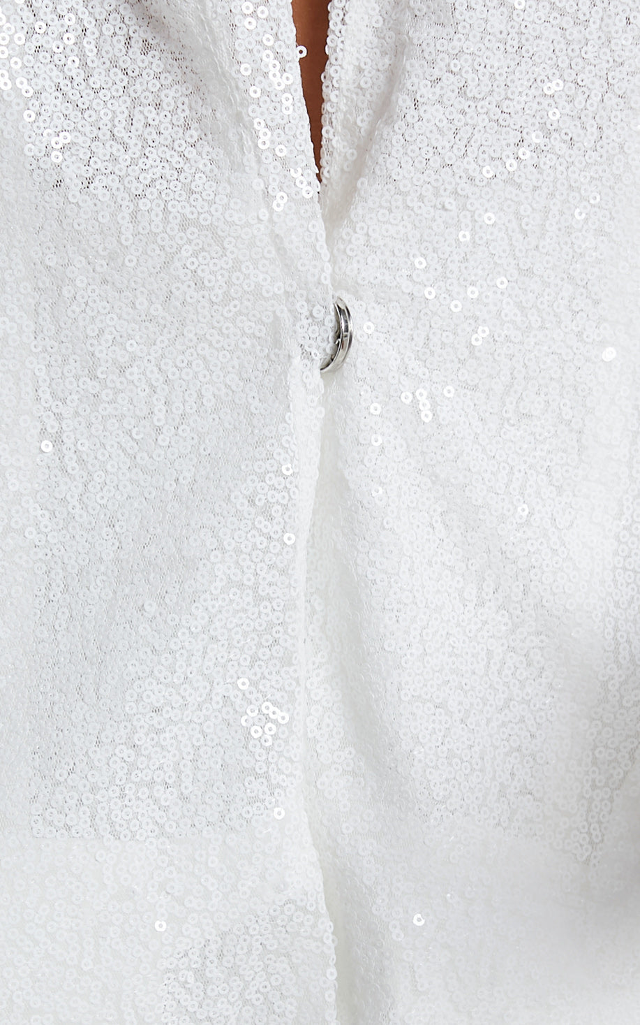 Looma Blazer - Sequin Relaxed Fit Blazer in White