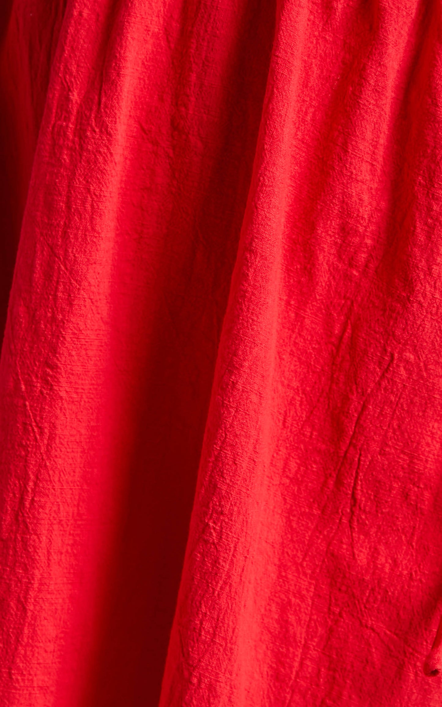 Loriella Linen Waist Cut Out Skater Skirt Dress in Red