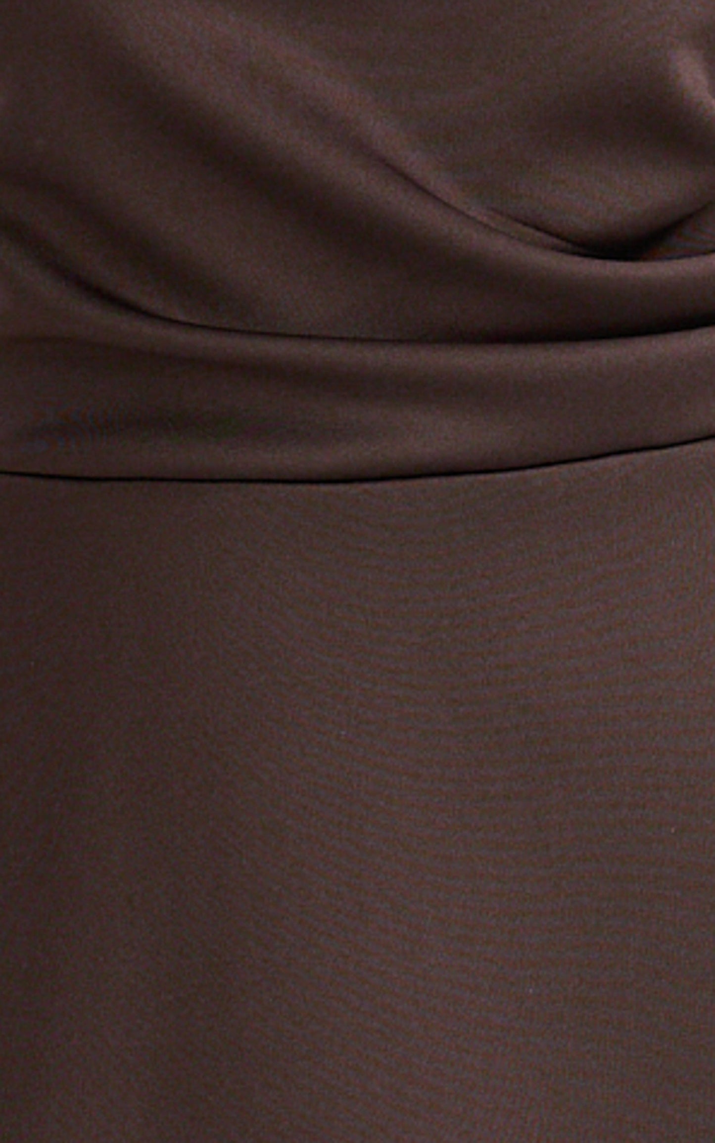 Macy Midi Dress - High Neck A Line Dress in Chocolate