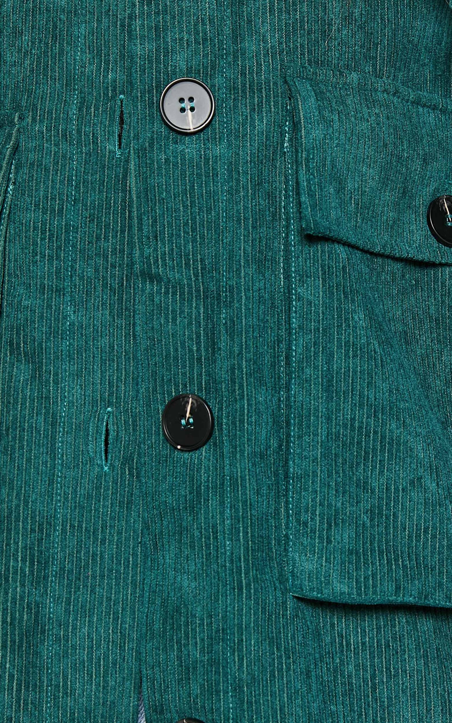 Maleah Shacket - Oversized Button Up cord shacket in Forest Green