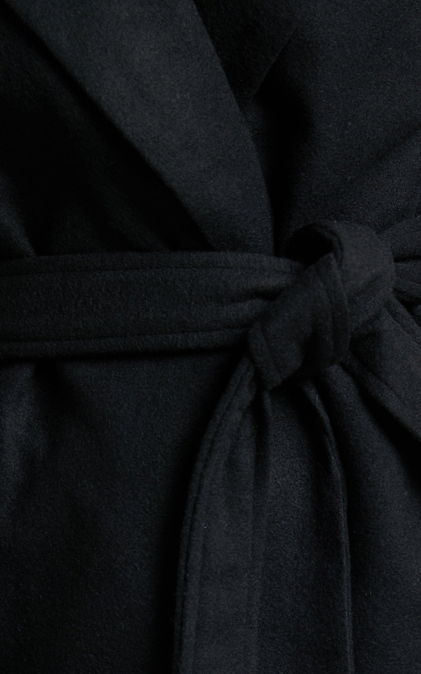 Manhattan Mornings Coat - Faux Fur Tie Waist Coat in Black