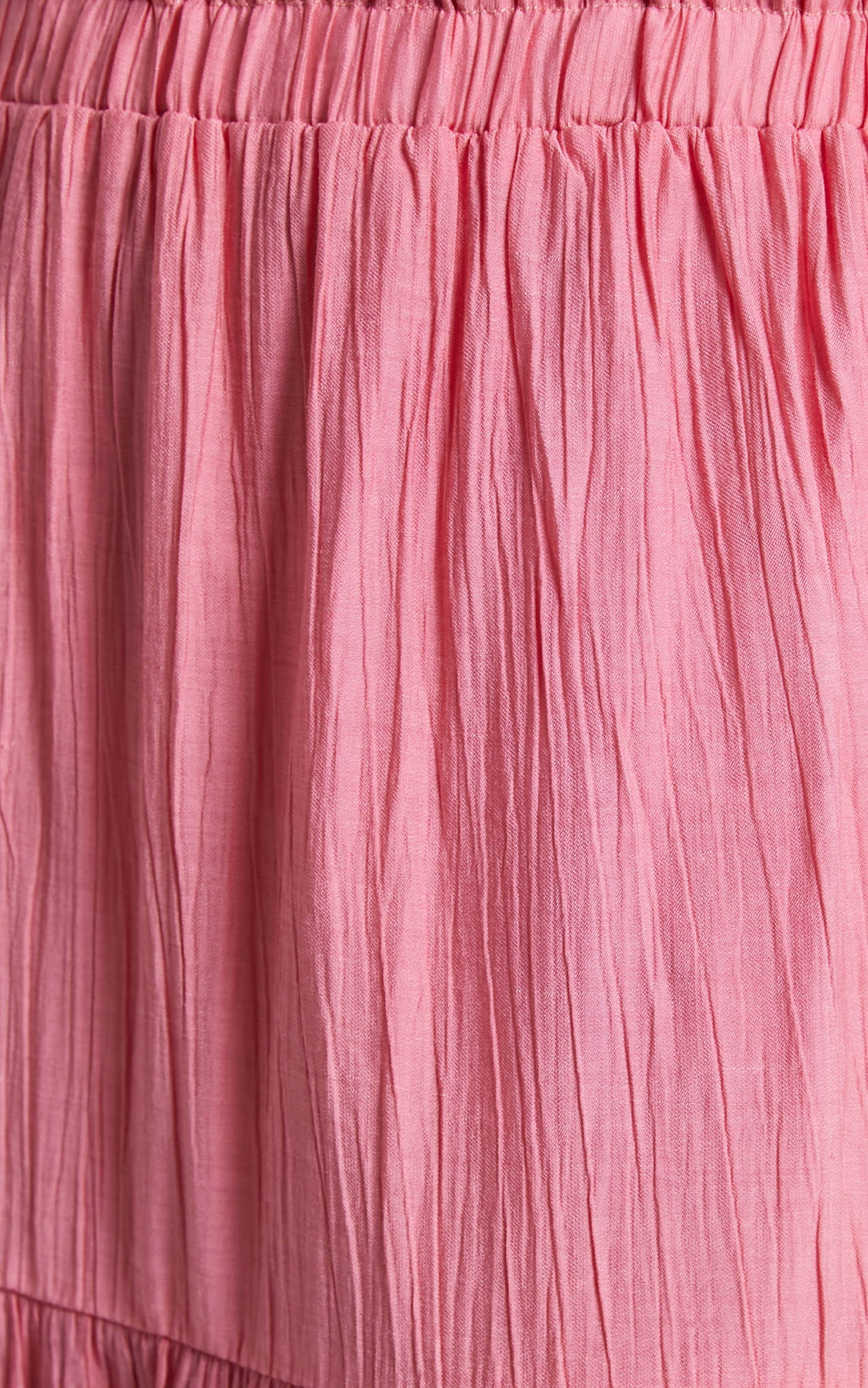 Mariah Tie Strap Crop Top and Tiered Midi Skirt Two Piece Set in Pink