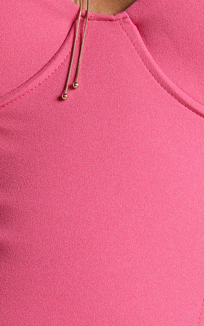 Mariver Bodysuit - Sweet Heart Neck Line Sleeveless Bodysuit in Hot Pink