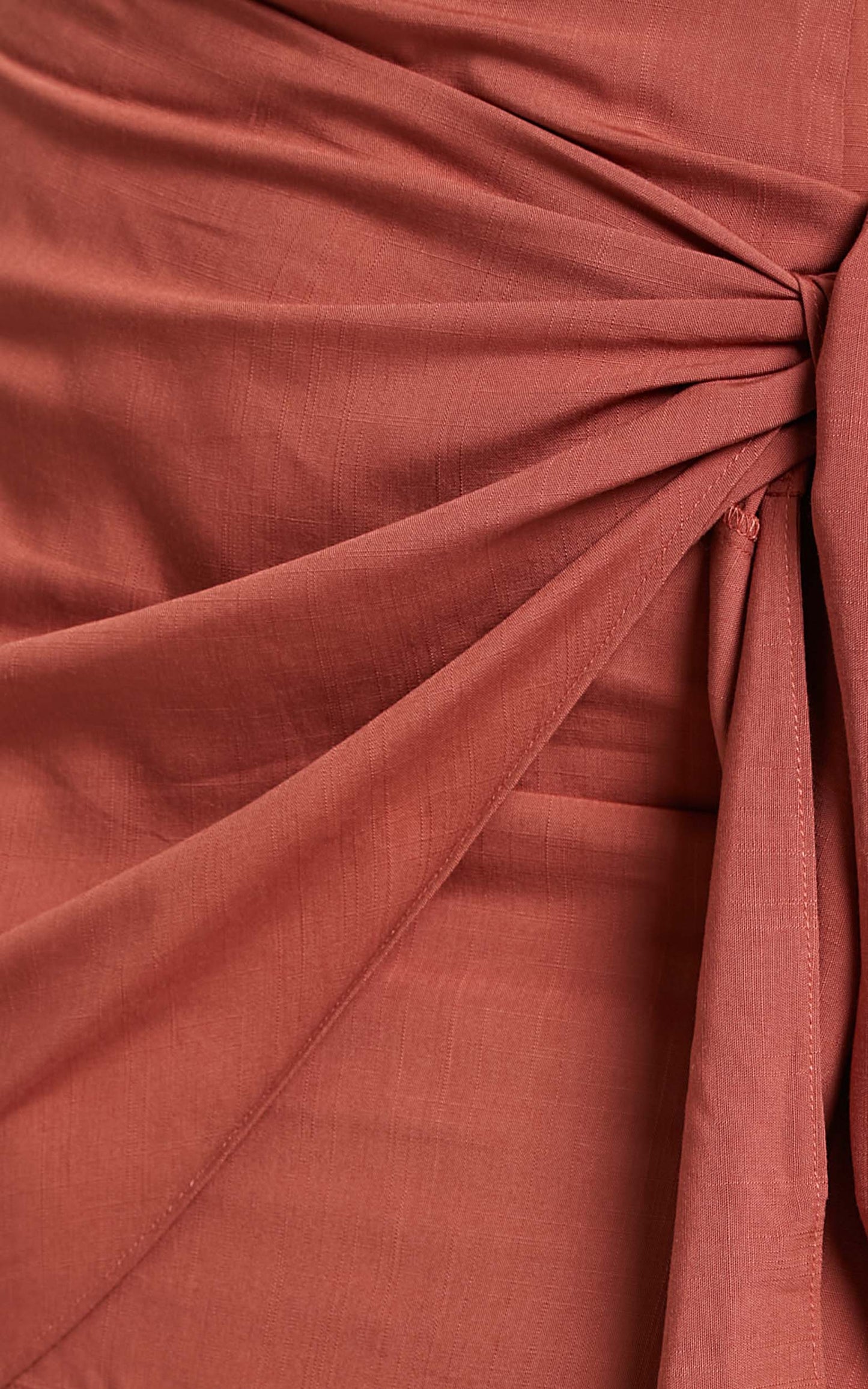 Mayeth Mini Skirt - Tie Front Wrap Skirt in Rust